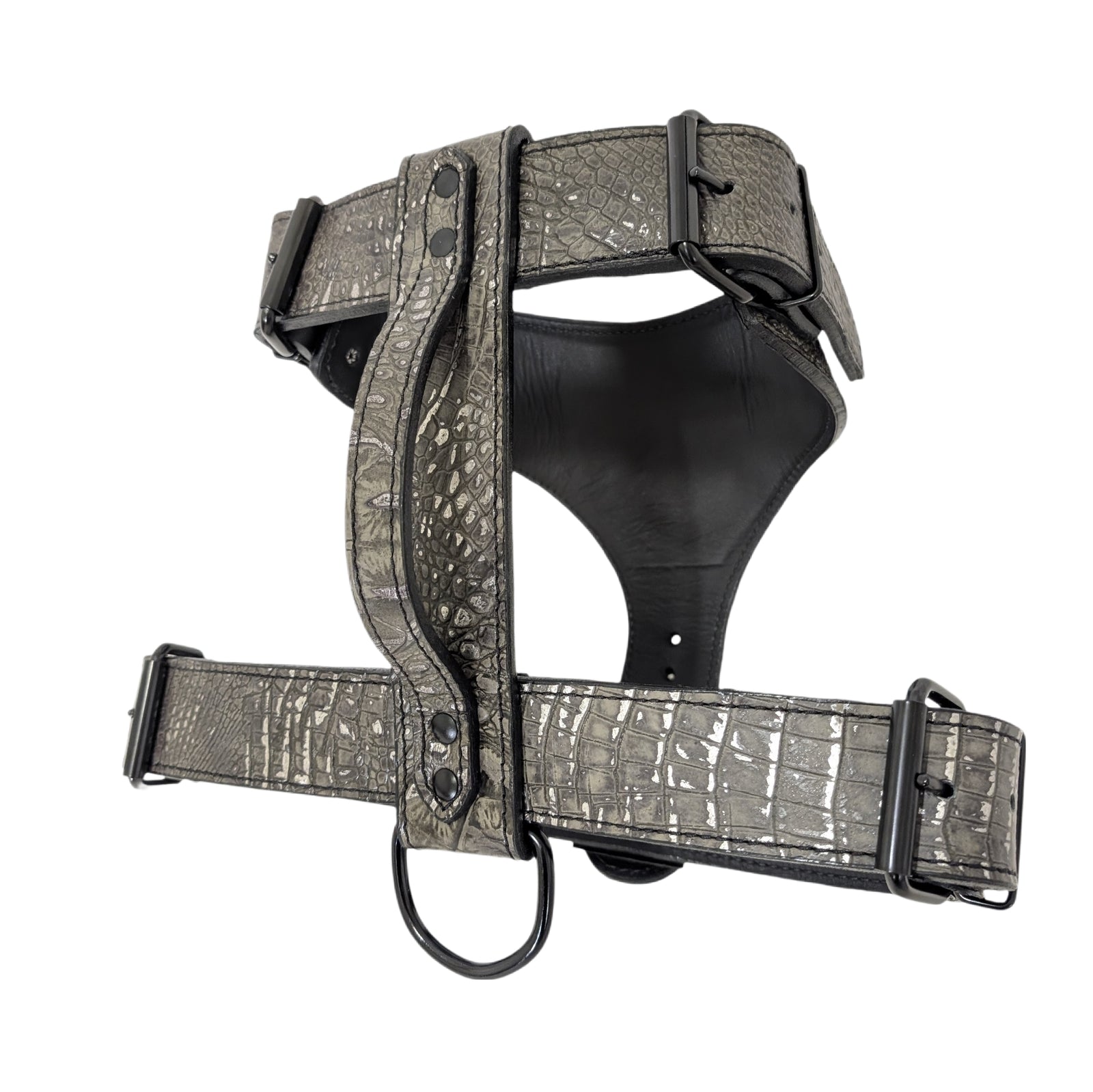 NH76 - Arnês de couro americano personalizado para cães