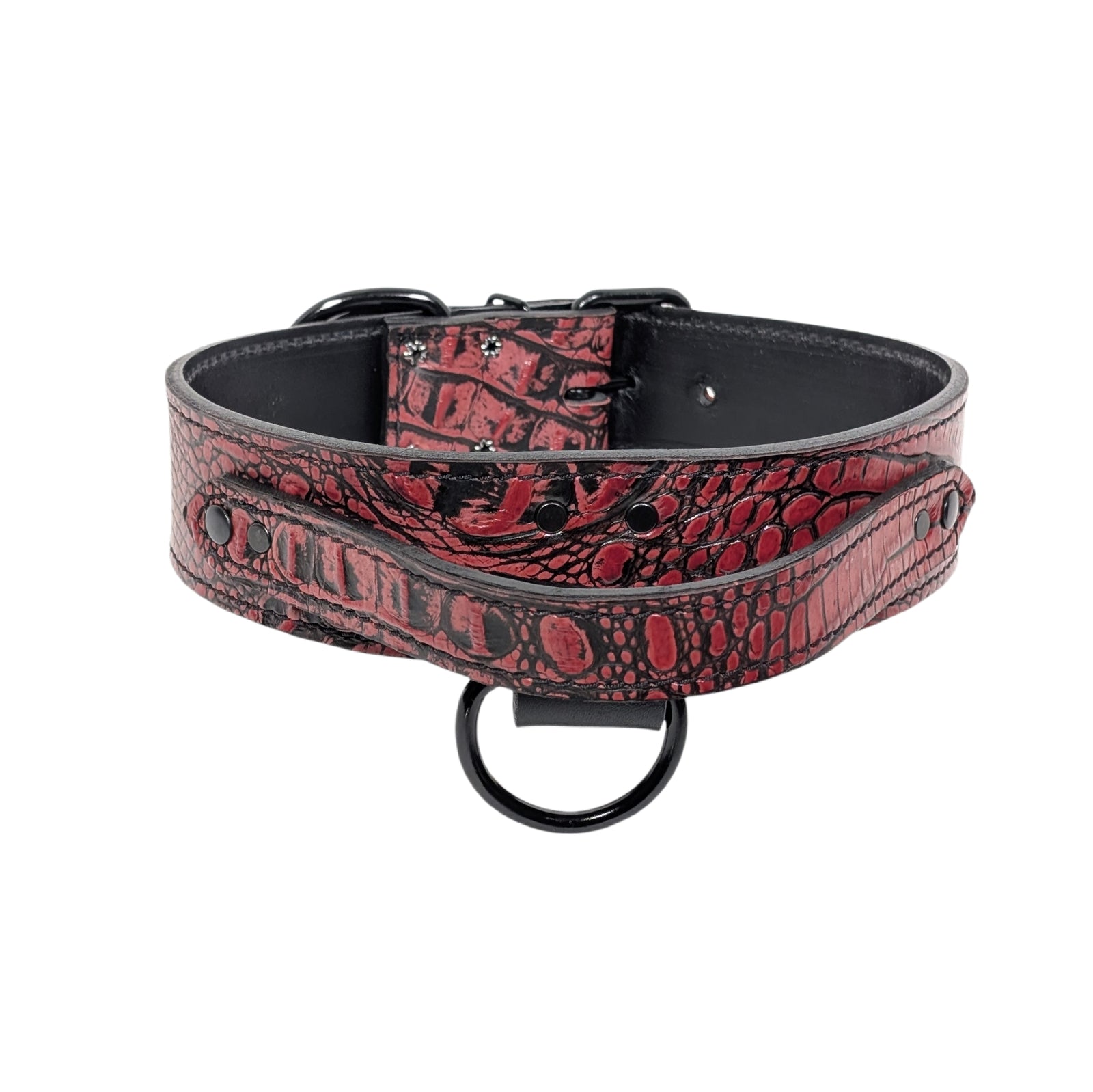 AGT1 - Collar de cuero para perros con agitación de 2" de ancho y asa