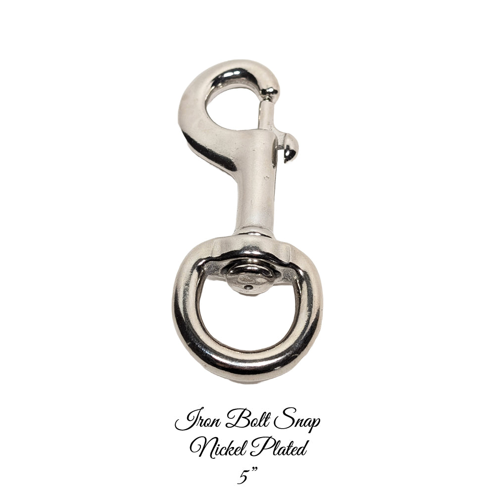 Nickel/Brass Plated 5" Iron Swivel Snaps - 2 Pack (1-1/16" ID)