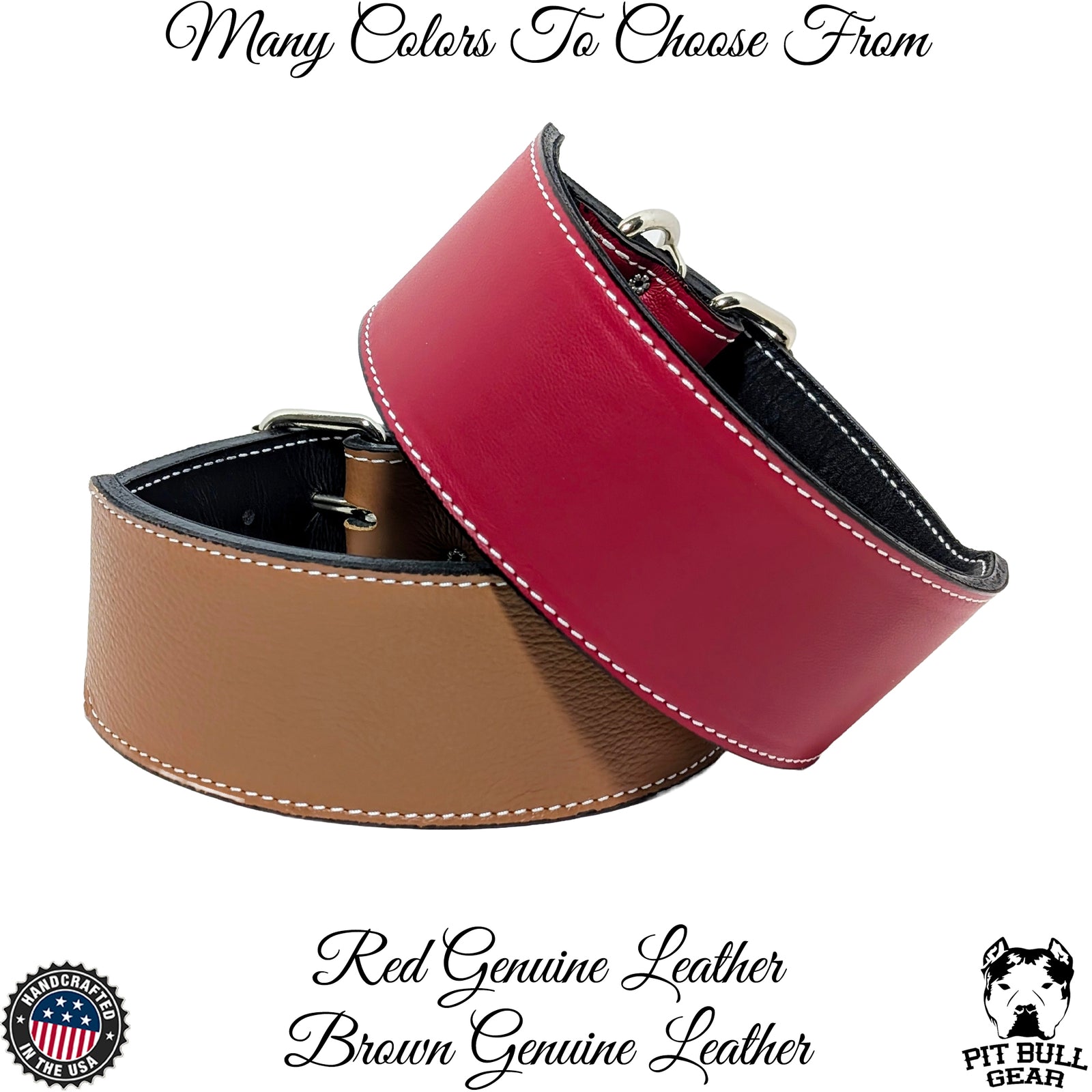 X1 - Collar de cuero para perros de 3" de ancho