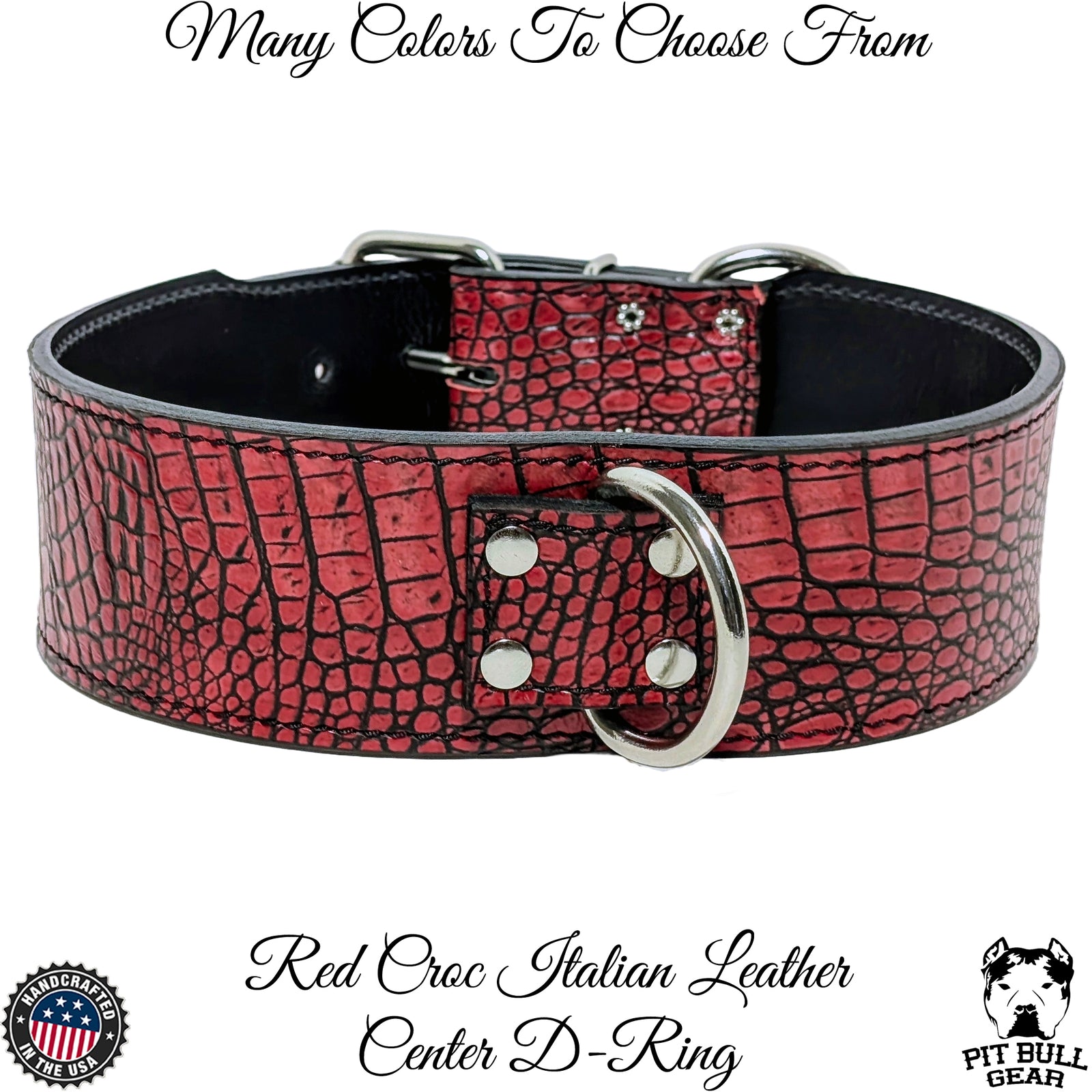 Coleira de cachorro de couro larga de 2 1/2"