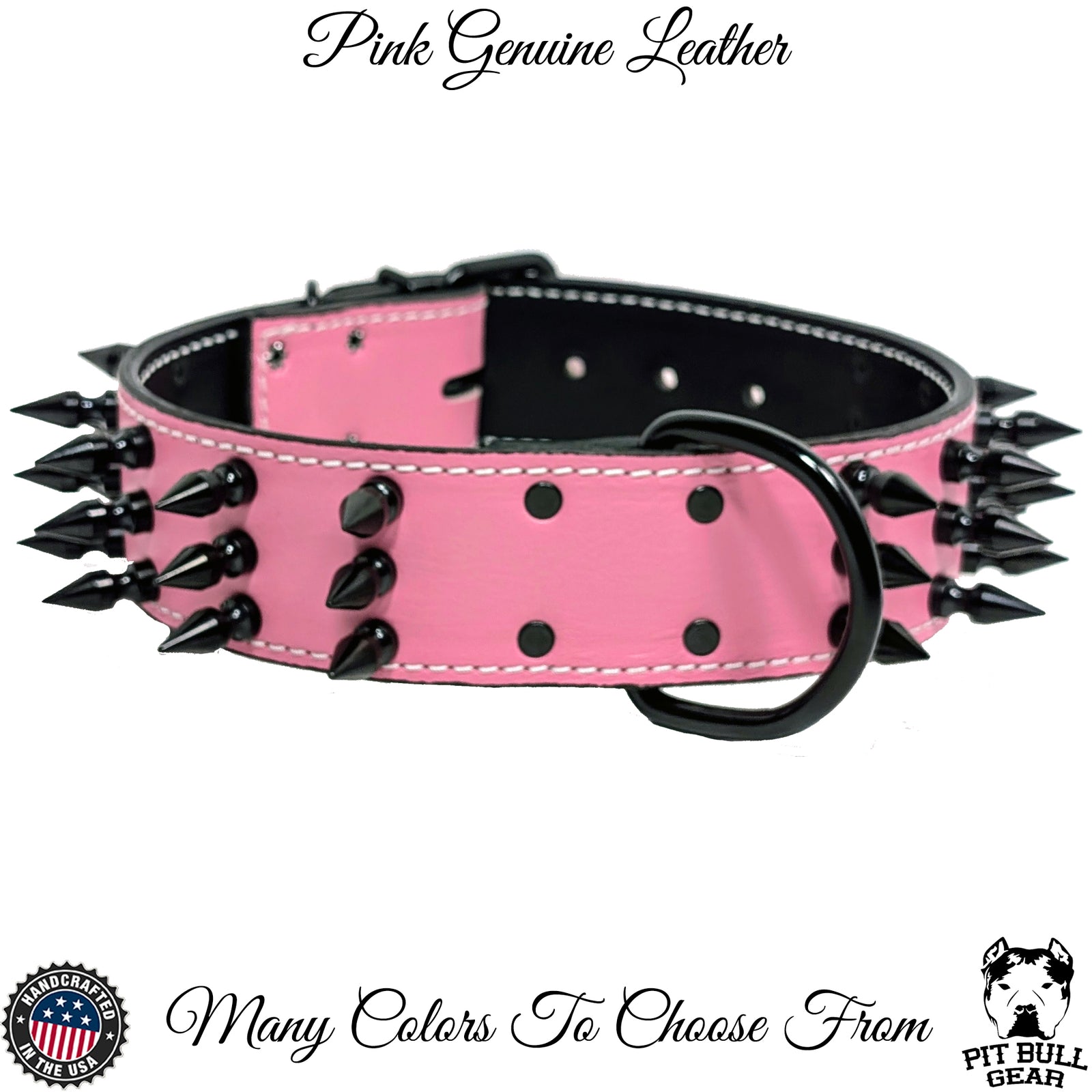 Collar de cuero con pinchos para perros, collar de protección para perros, personalizado, 2" de ancho - W18