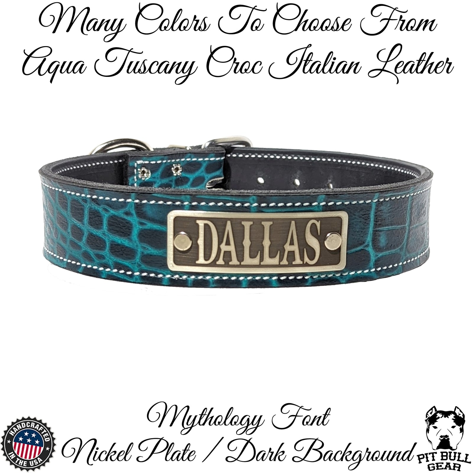 N7 - Coleira de cachorro de couro personalizada de 1 1/2"