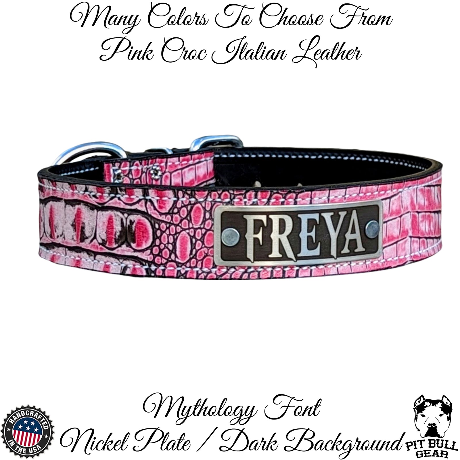 N7 - Coleira de cachorro de couro personalizada de 1 1/2"