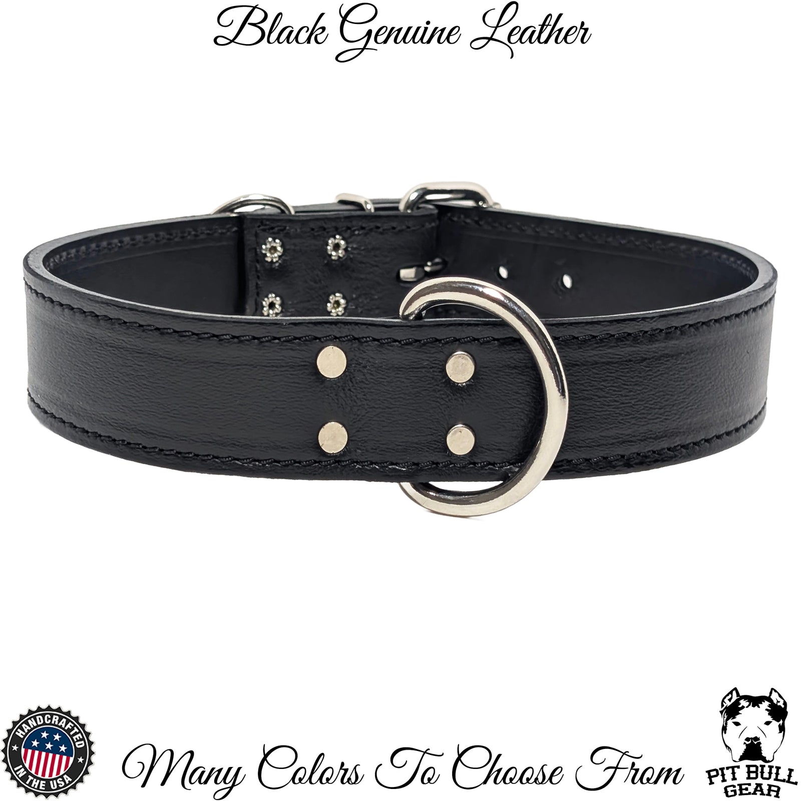 C1 - Collar de cuero para perros de 1,5" de ancho