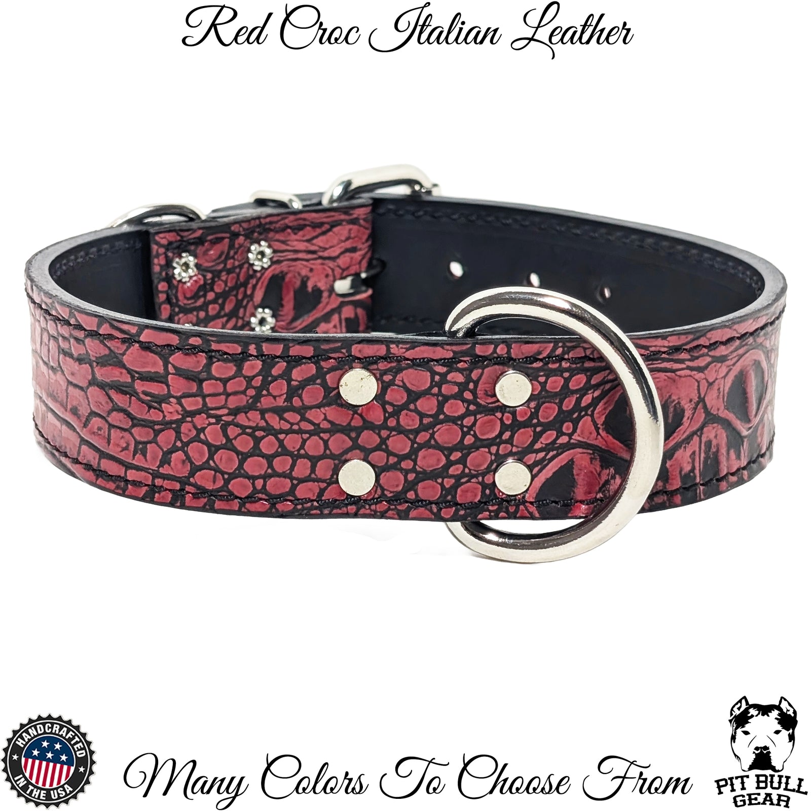 C1 - Collar de cuero para perros de 1,5" de ancho