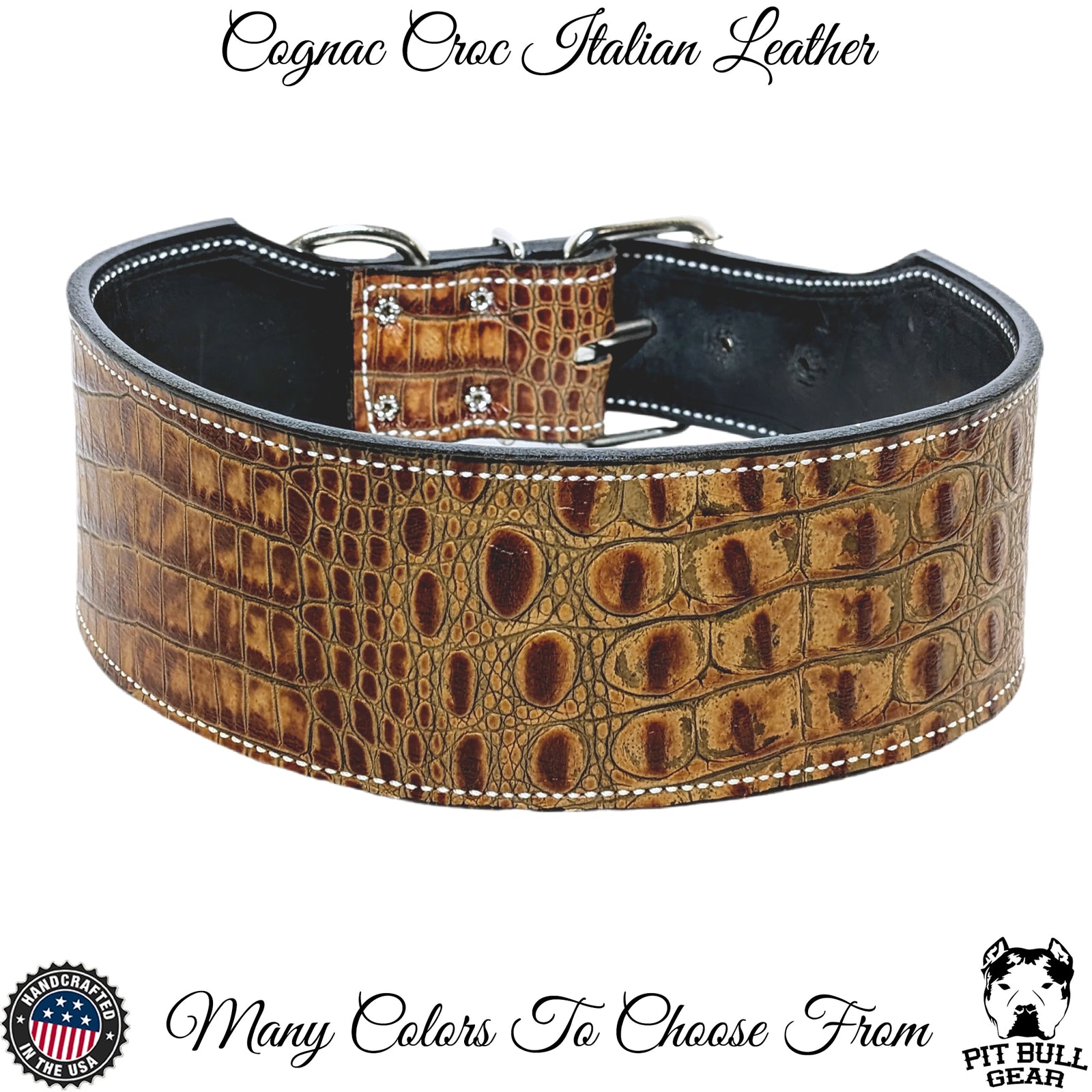 X1 - Collar de cuero para perros de 3" de ancho