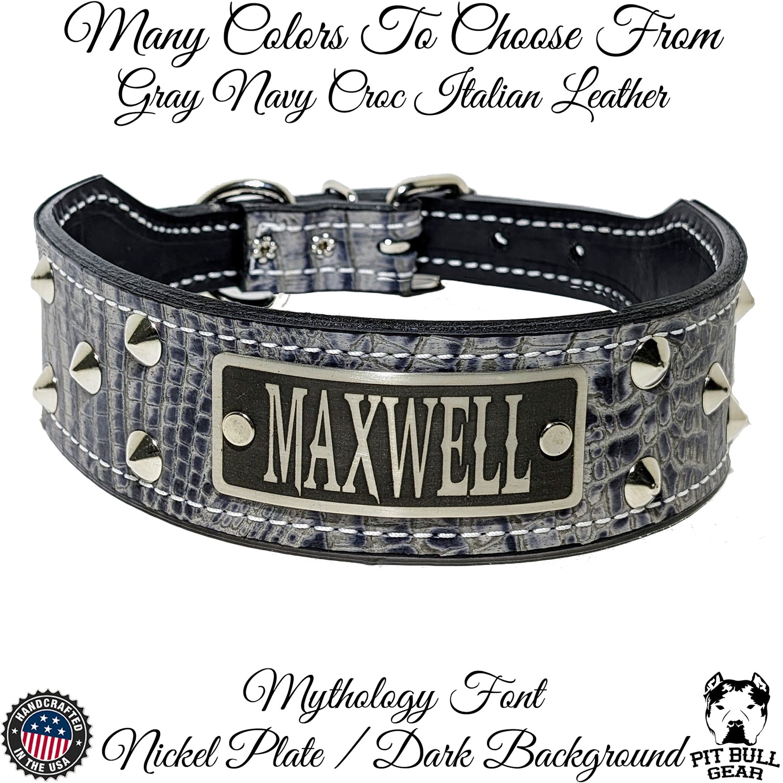 N5 - Tachuelas para placa de identificación de cuero cónico de 2" de ancho para collar de perro