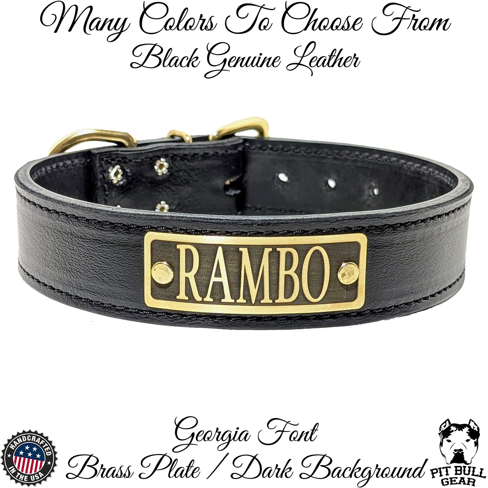 N7 - Coleira de cachorro de couro personalizada de 1 1/2"