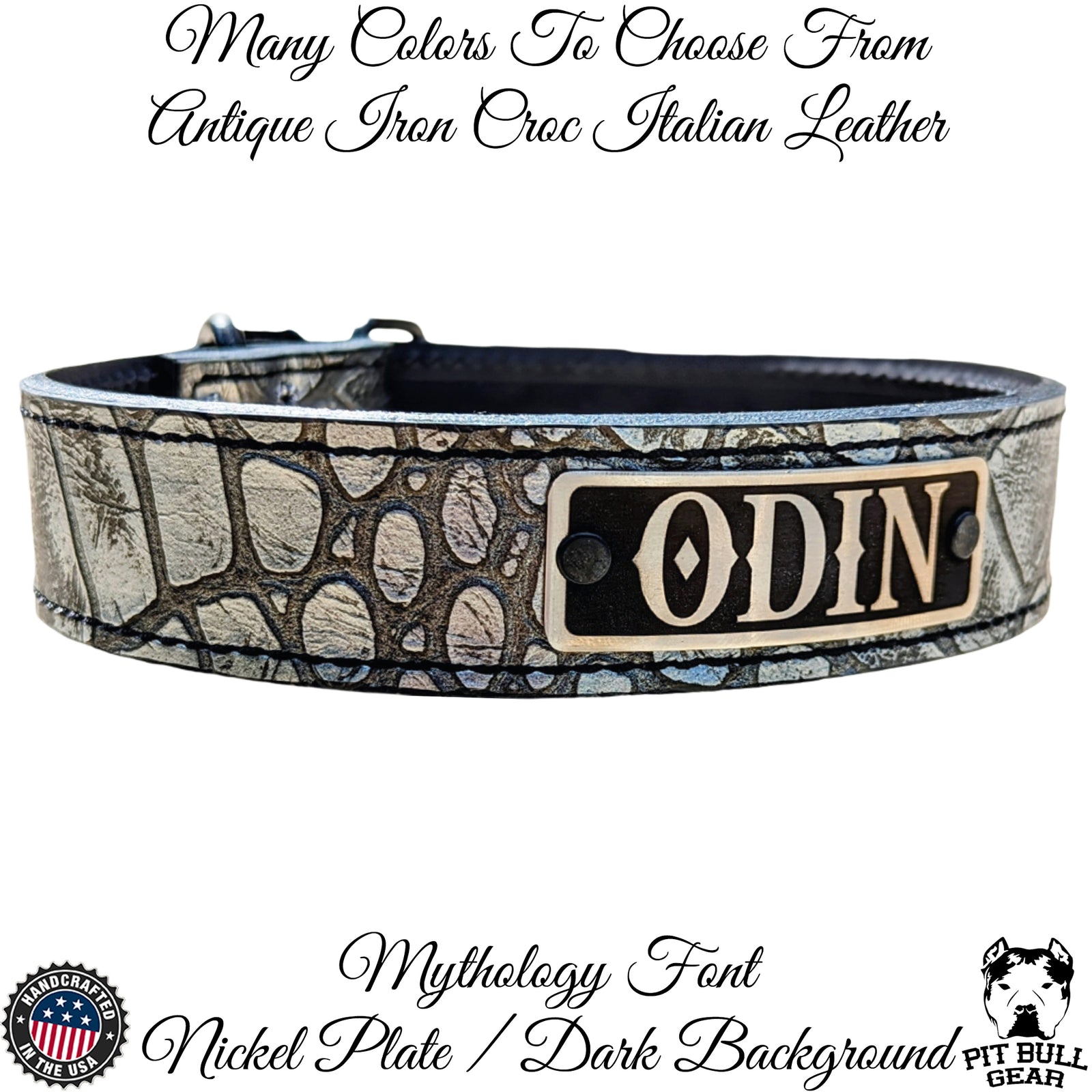 N7 - Coleira de cachorro de couro personalizada de 1 1/2"