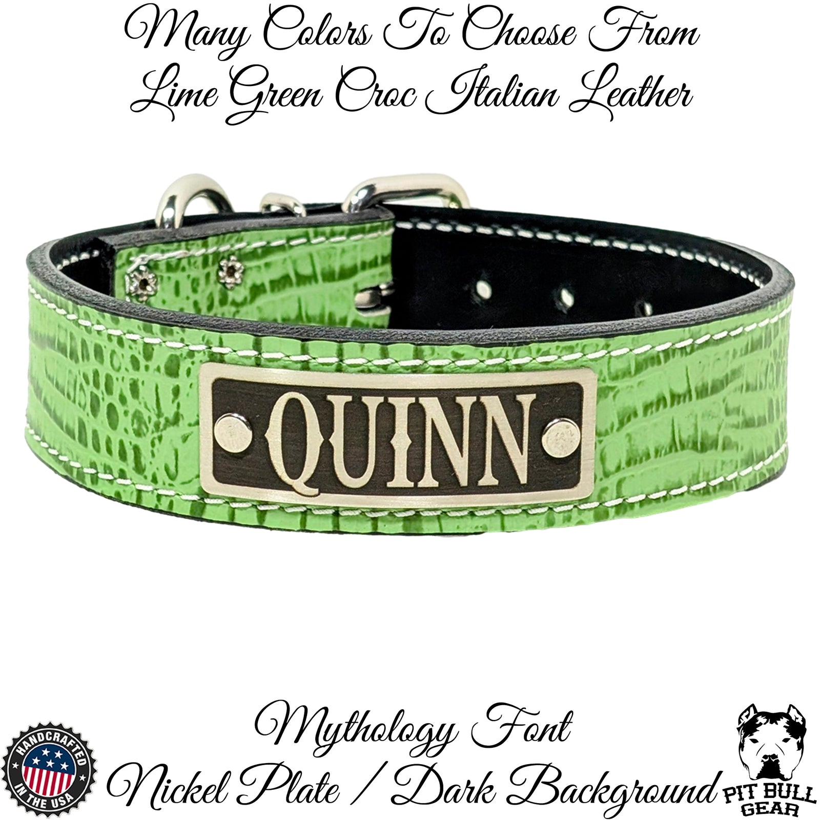 N7 - Coleira de cachorro de couro personalizada de 1 1/2"