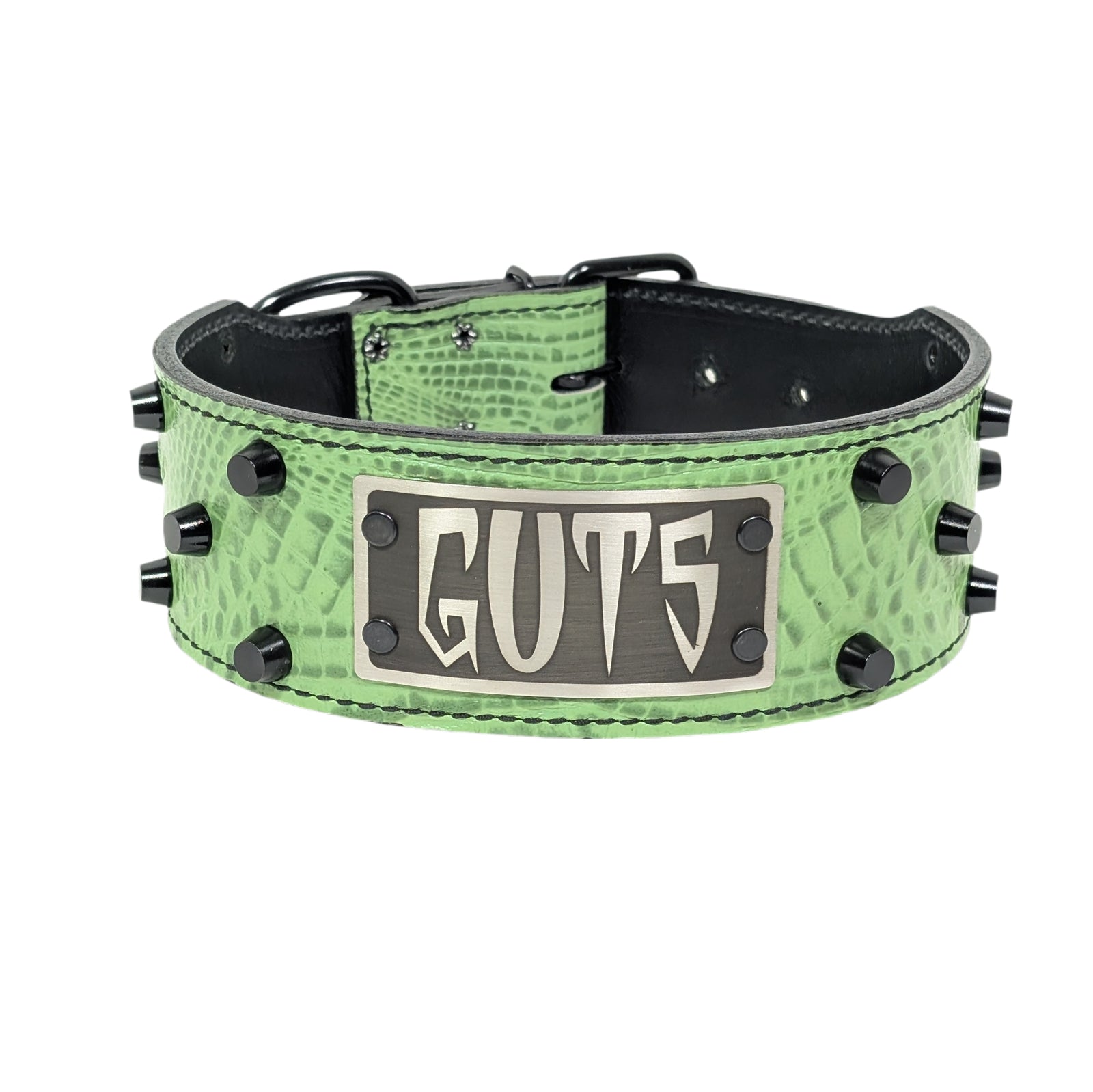 Collar de cuero para perros, collar personalizado con placa de identificación de 2,5" de ancho - NJ8