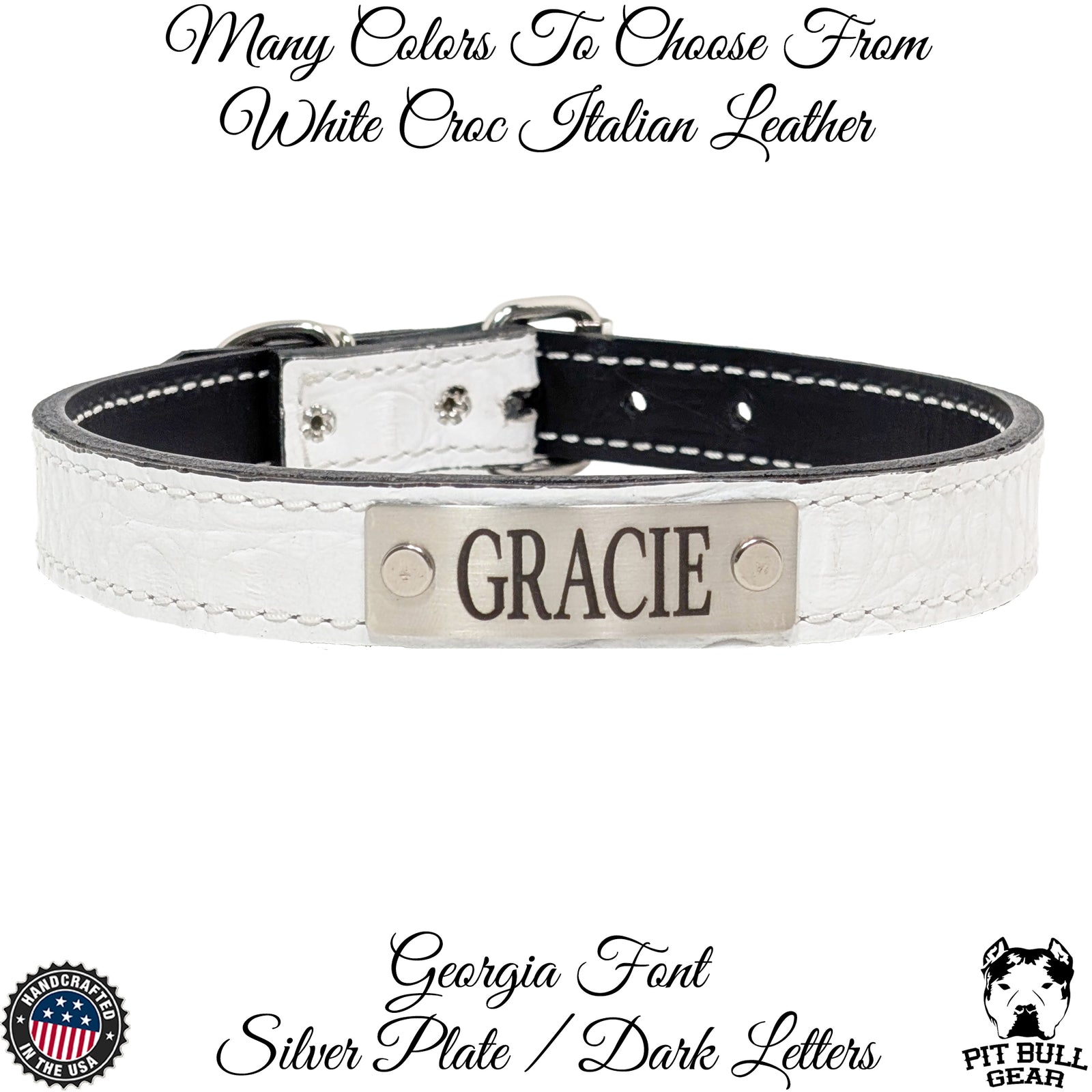 Collar de cuero para perro con placa de identificación personalizada Collar de 1" hecho a medida - NU1