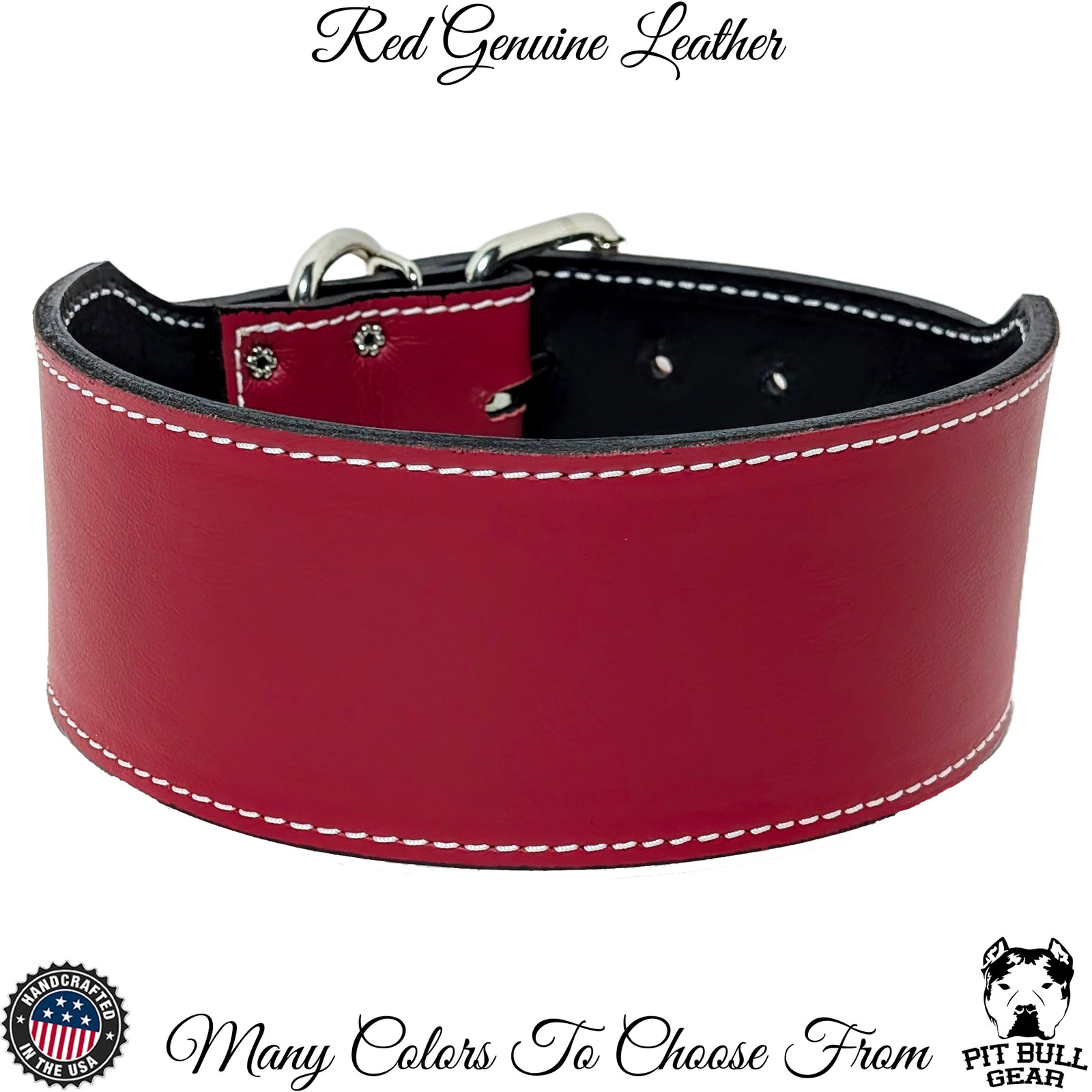 X1 - Collar de cuero para perros de 3" de ancho