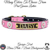 U10 - 1" Wide Personalized Daisies & Gems Leather Collar