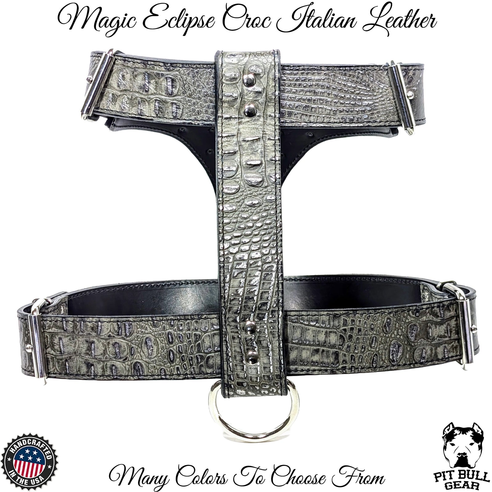 NH5 - Personalized Spiked Leather Dog Harness