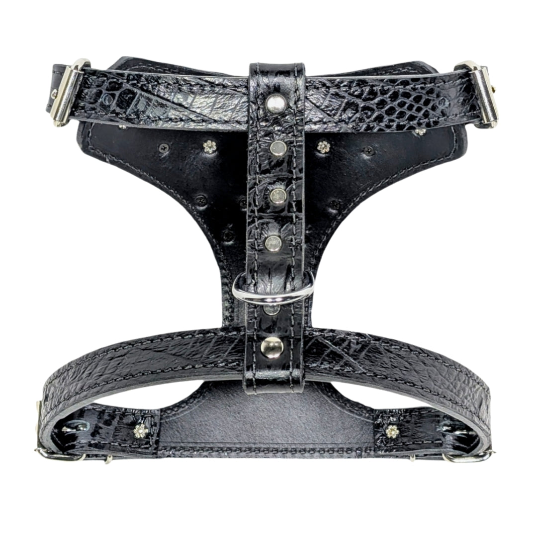 FBH5 - French Bulldog Personalized Cone Studded Leather Harness