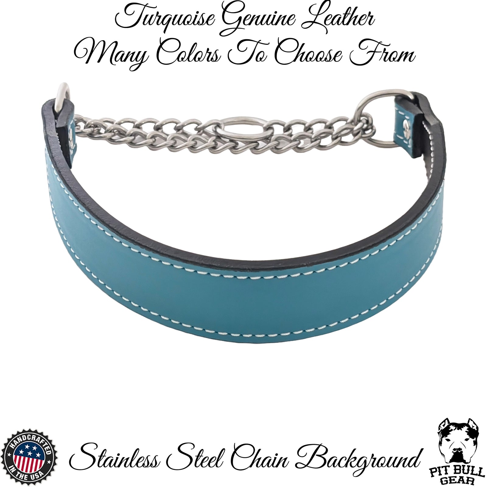 LM15 - 1.5" Wide Leather Martingale Collar