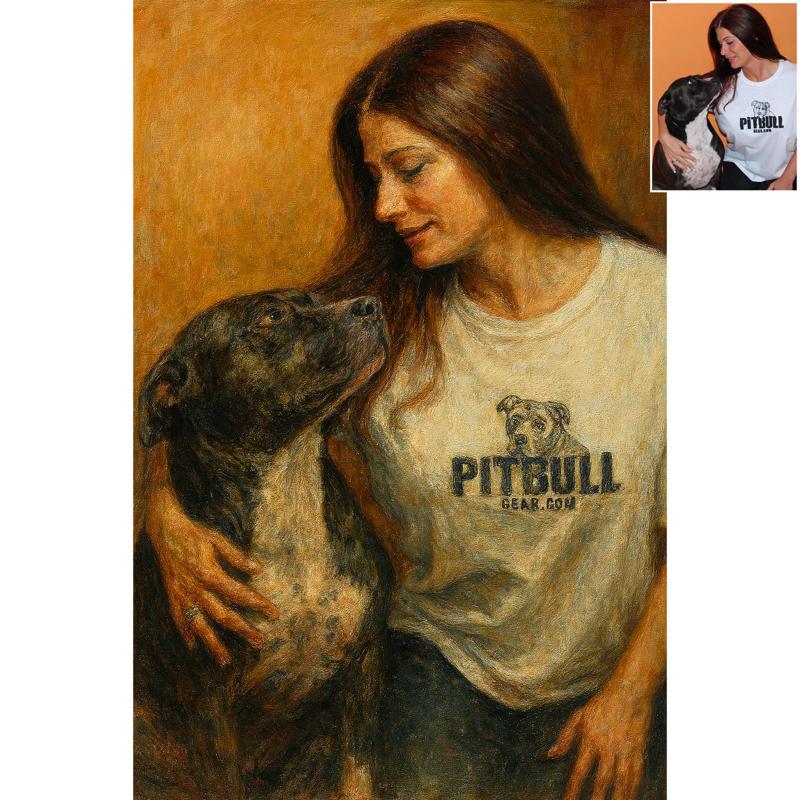 Custom Oil Painting-Style Portrait from Photo – Dog, Couple, or Family