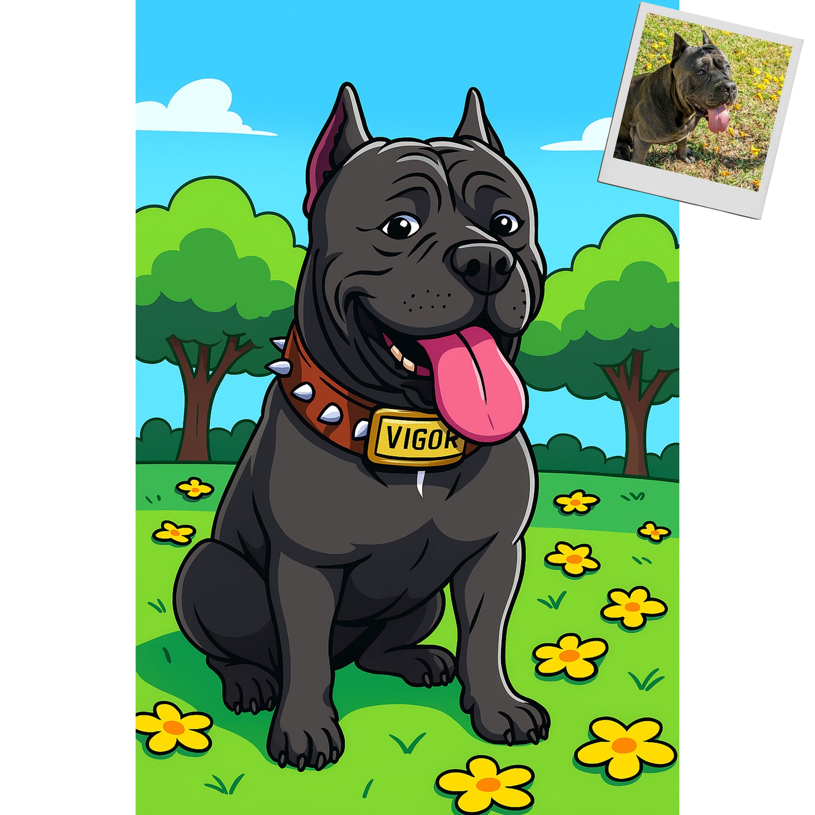 Custom 2D Cartoon Pet Portrait – Bright, Fun, and Full of Personality!