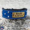 WN8 - 2" Personalized Tapered Leather Collar with Gems