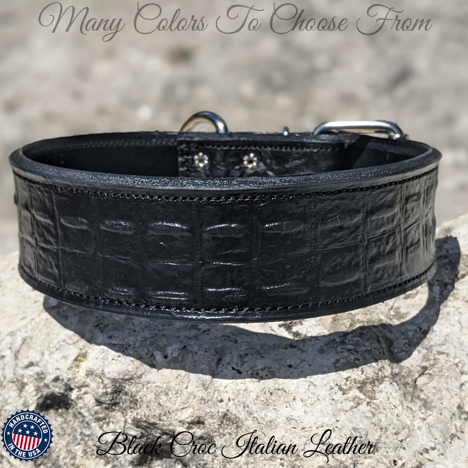 W1 - Coleira de cachorro de couro de 2" de largura