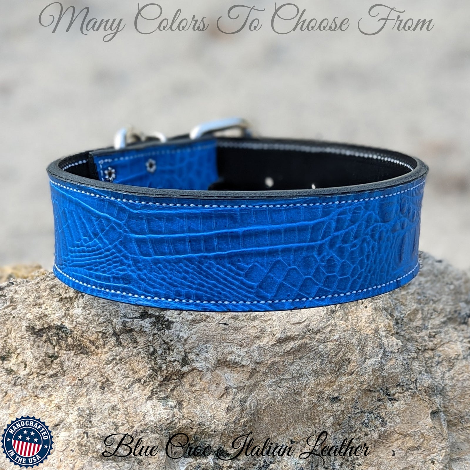 W1 - Coleira de cachorro de couro de 2" de largura