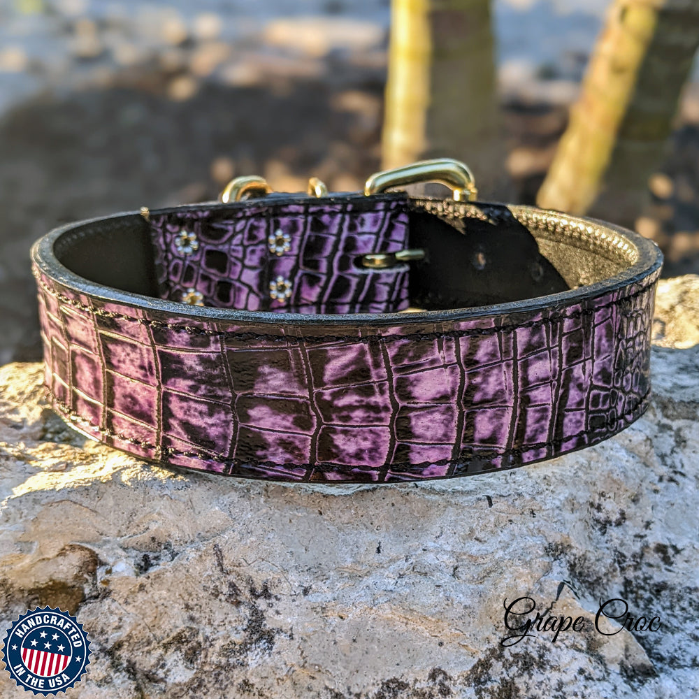 C1 - Collar de cuero para perros de 1,5" de ancho