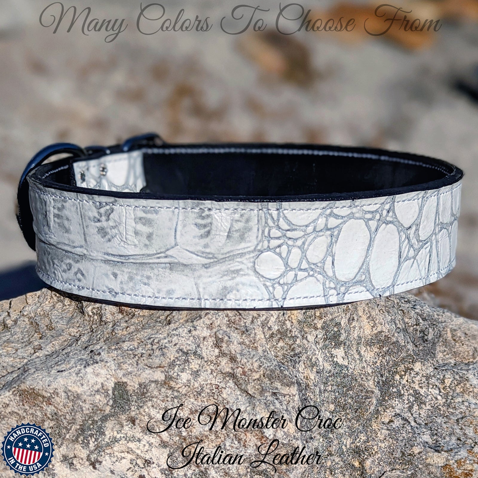 W1 - Coleira de cachorro de couro de 2" de largura