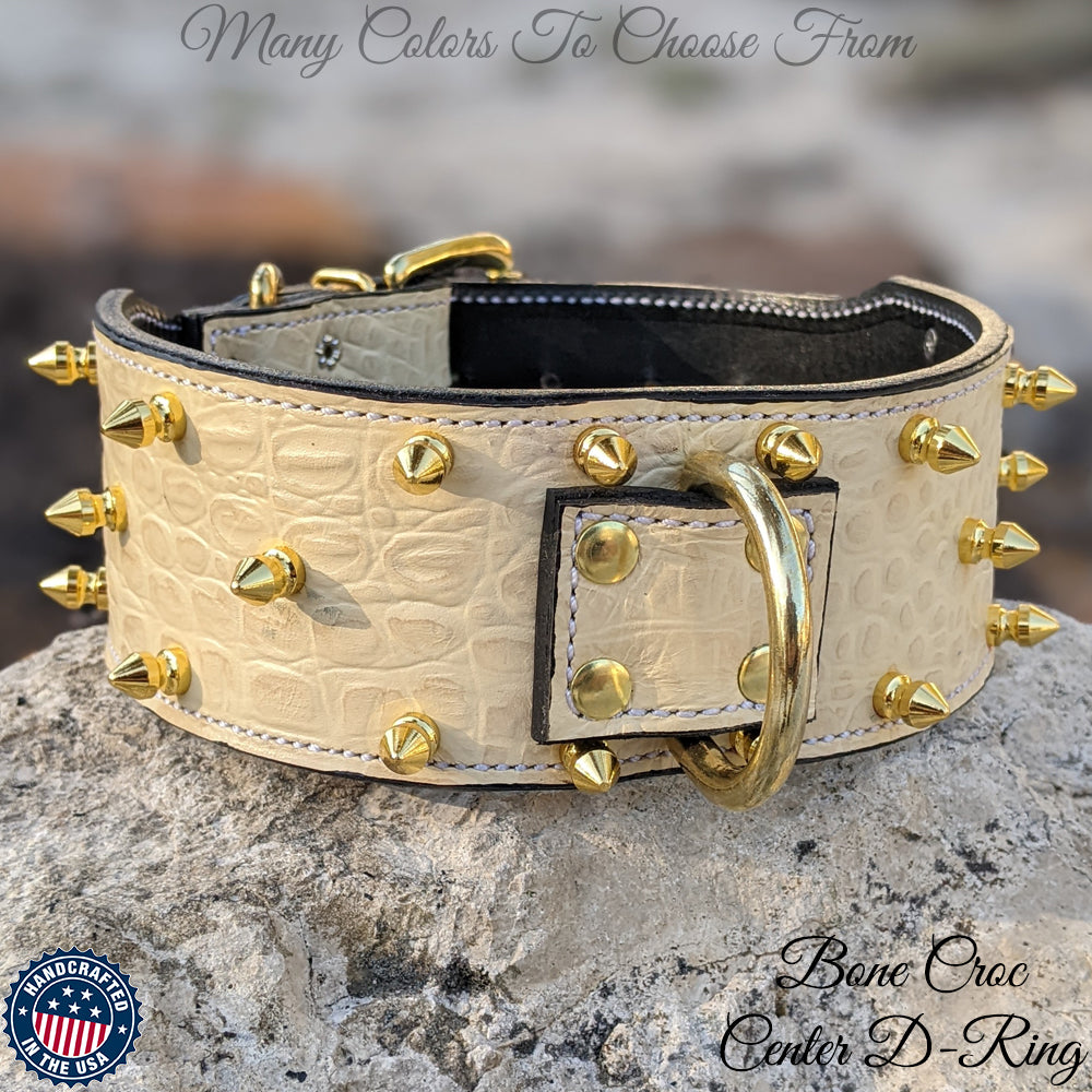 J10 - 2 1/2" Spiked Leather Dog Collar