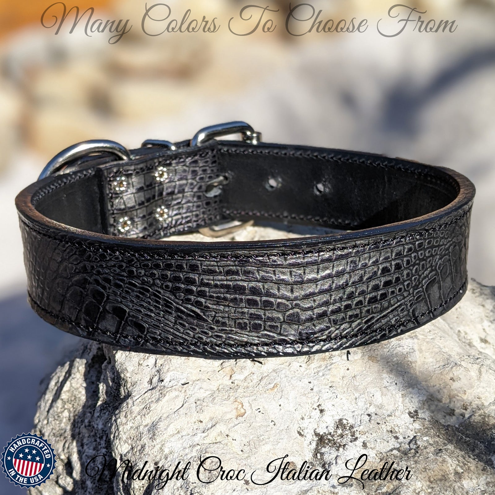 C1 - Collar de cuero para perros de 1,5" de ancho