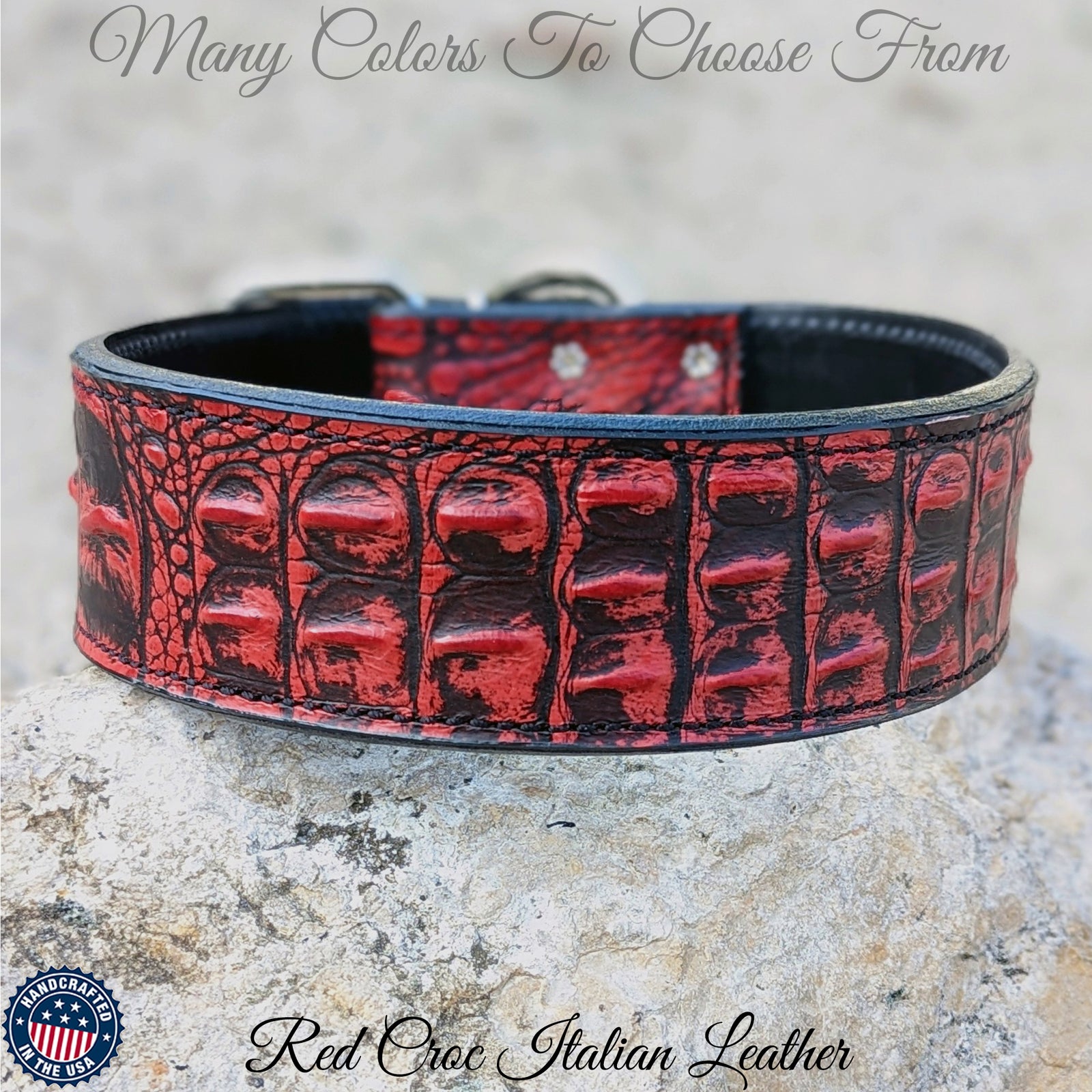 W1 - Coleira de cachorro de couro de 2" de largura