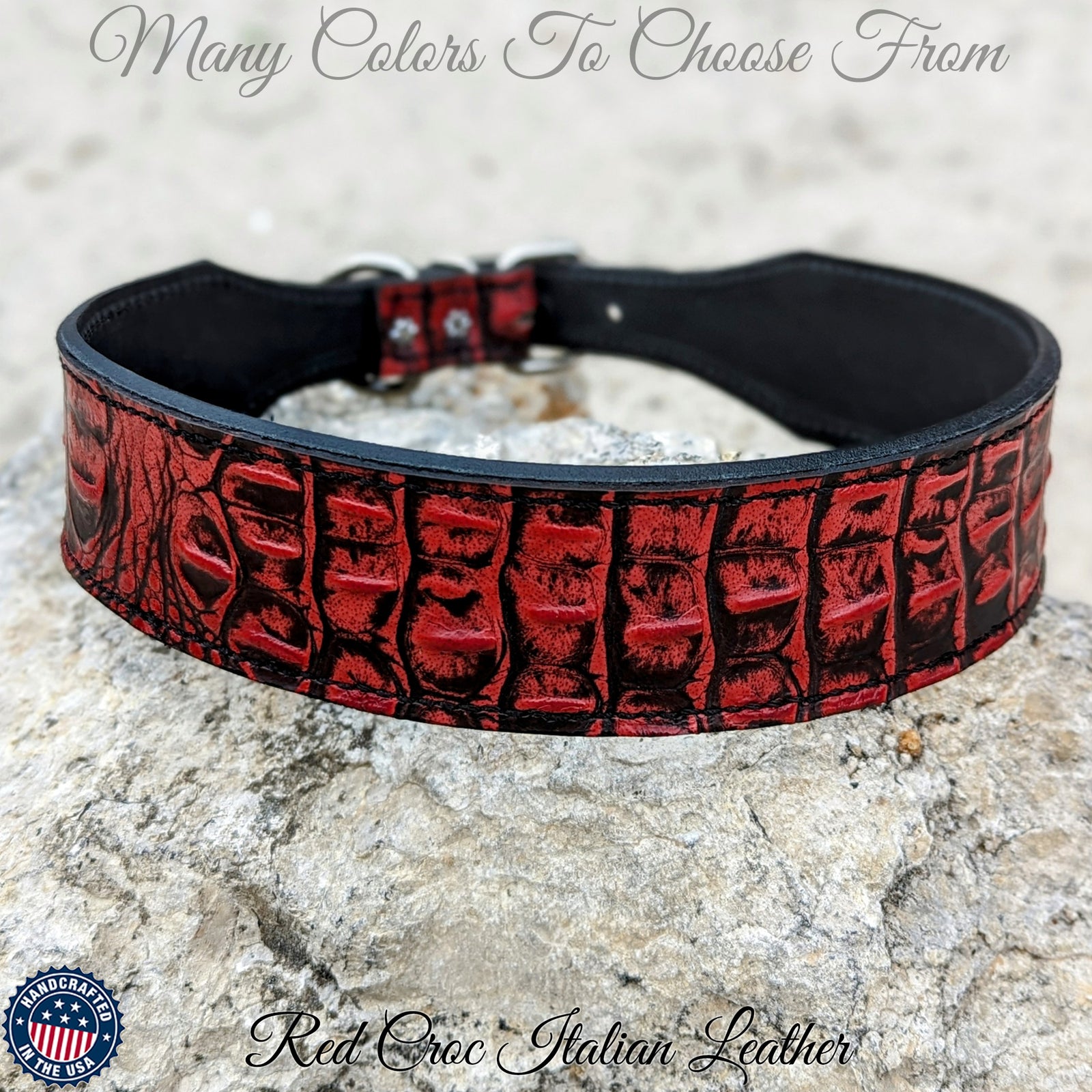 TWN23 - 2" Wide Tapered Leather Dog Collar