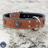 V28 - 1 1/2" Hearts & Gems Leather Collar
