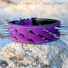 W22 - 2" Wide Spiked Leather Dog Collar