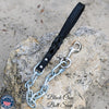 Super Heavy Silver Chain Lead - Twisted Leather Handle  - 30"