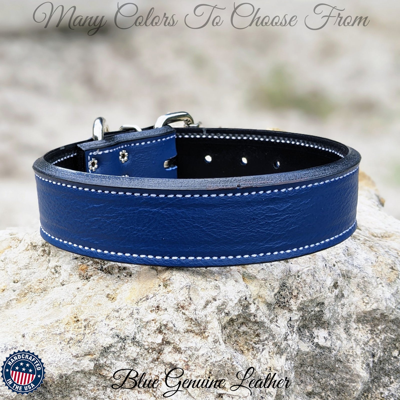 C1 - Collar de cuero para perros de 1,5" de ancho