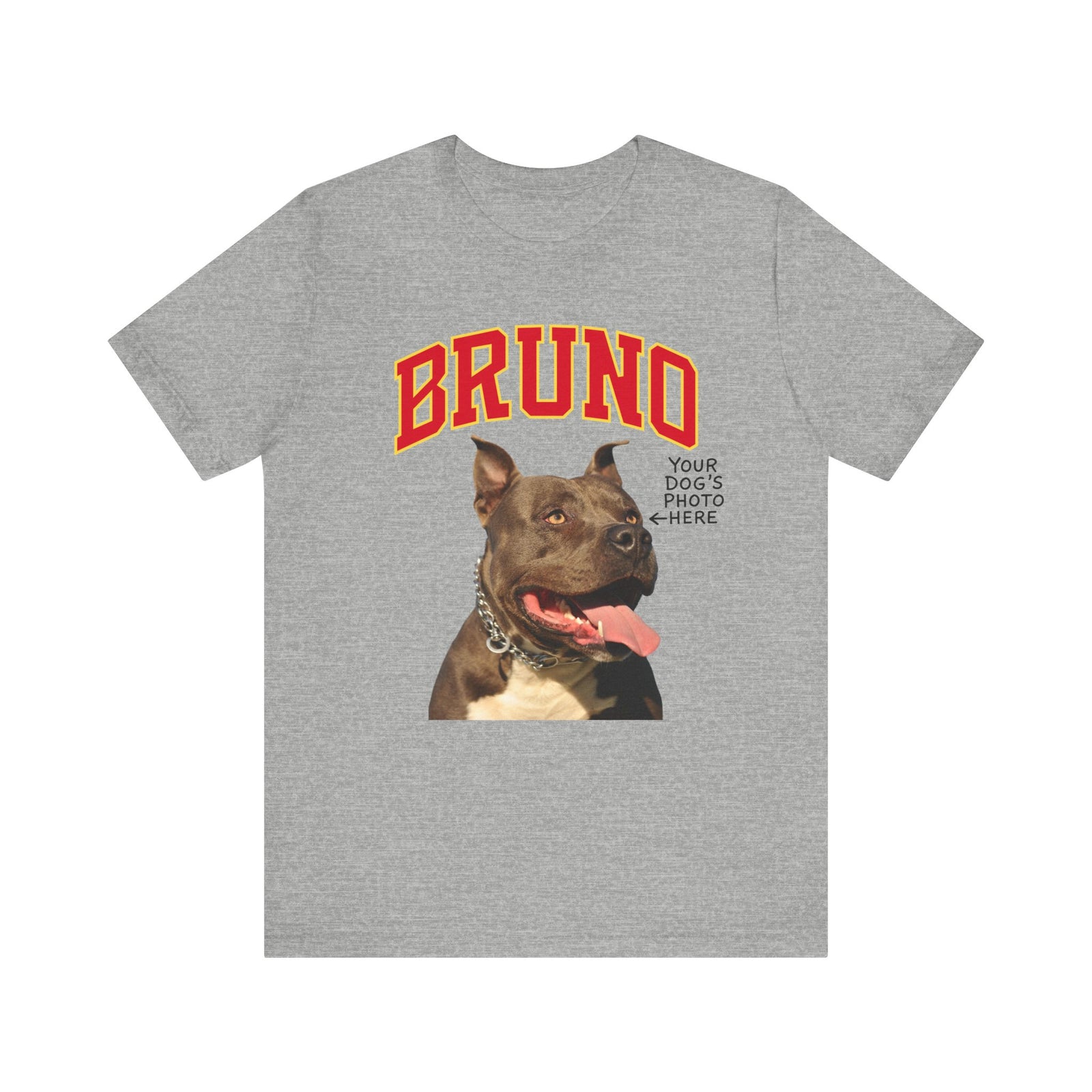 Custom Dog Photo + Name T-Shirt