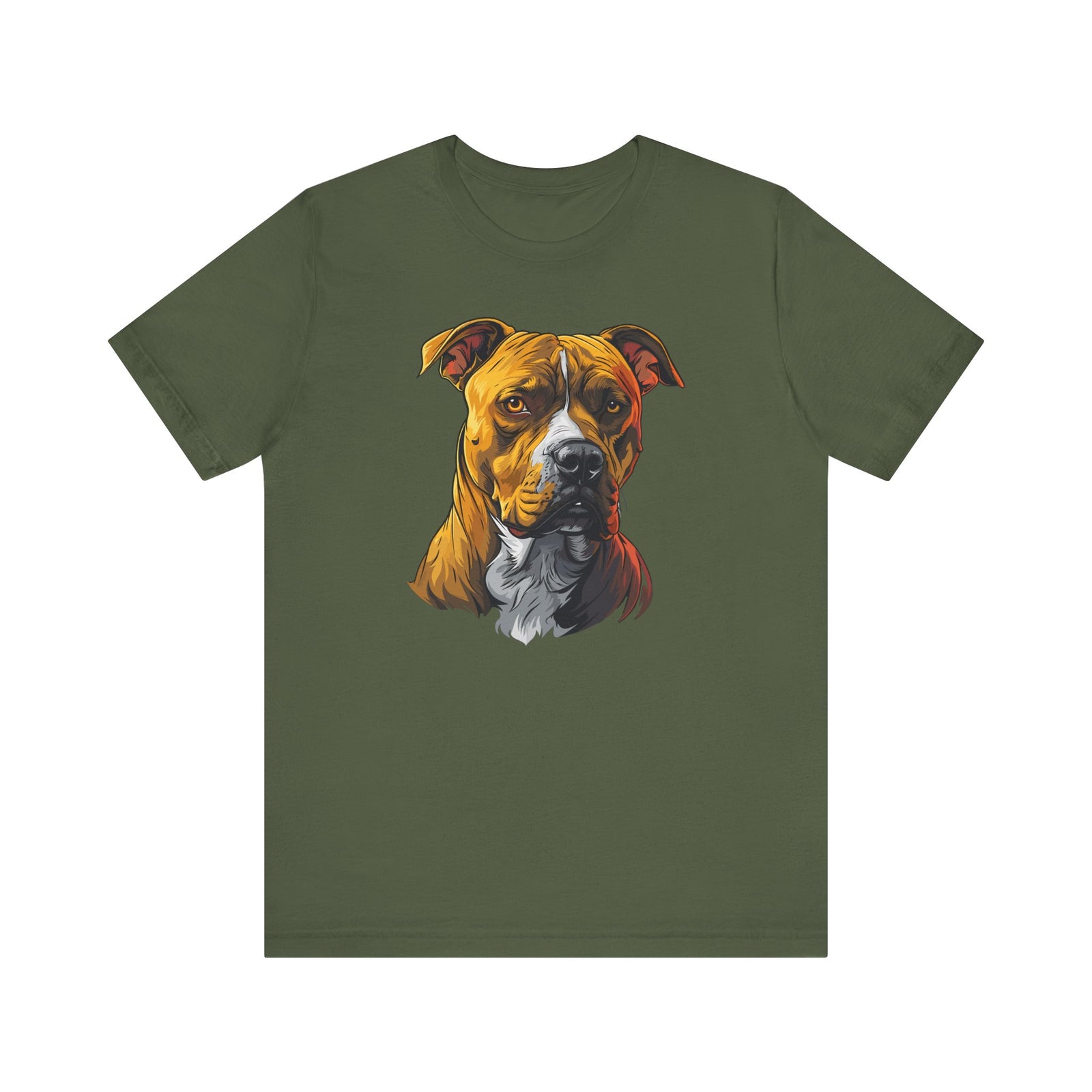Camiseta de manga corta con busto de pitbull
