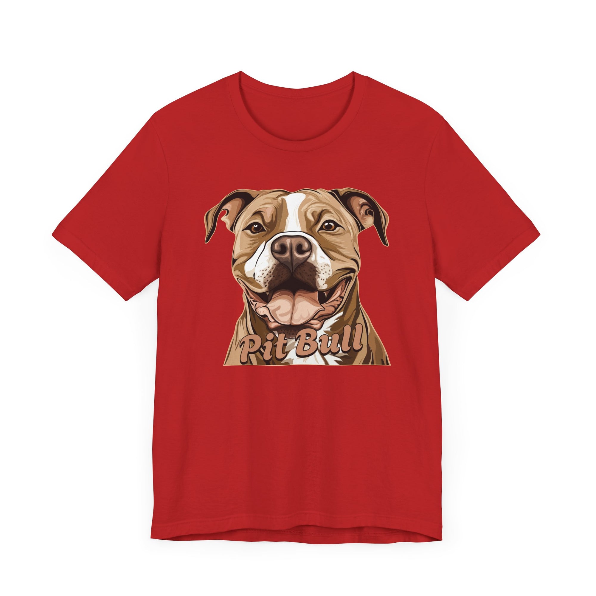 Colorful Pit Bull Head Short Sleeve Tee