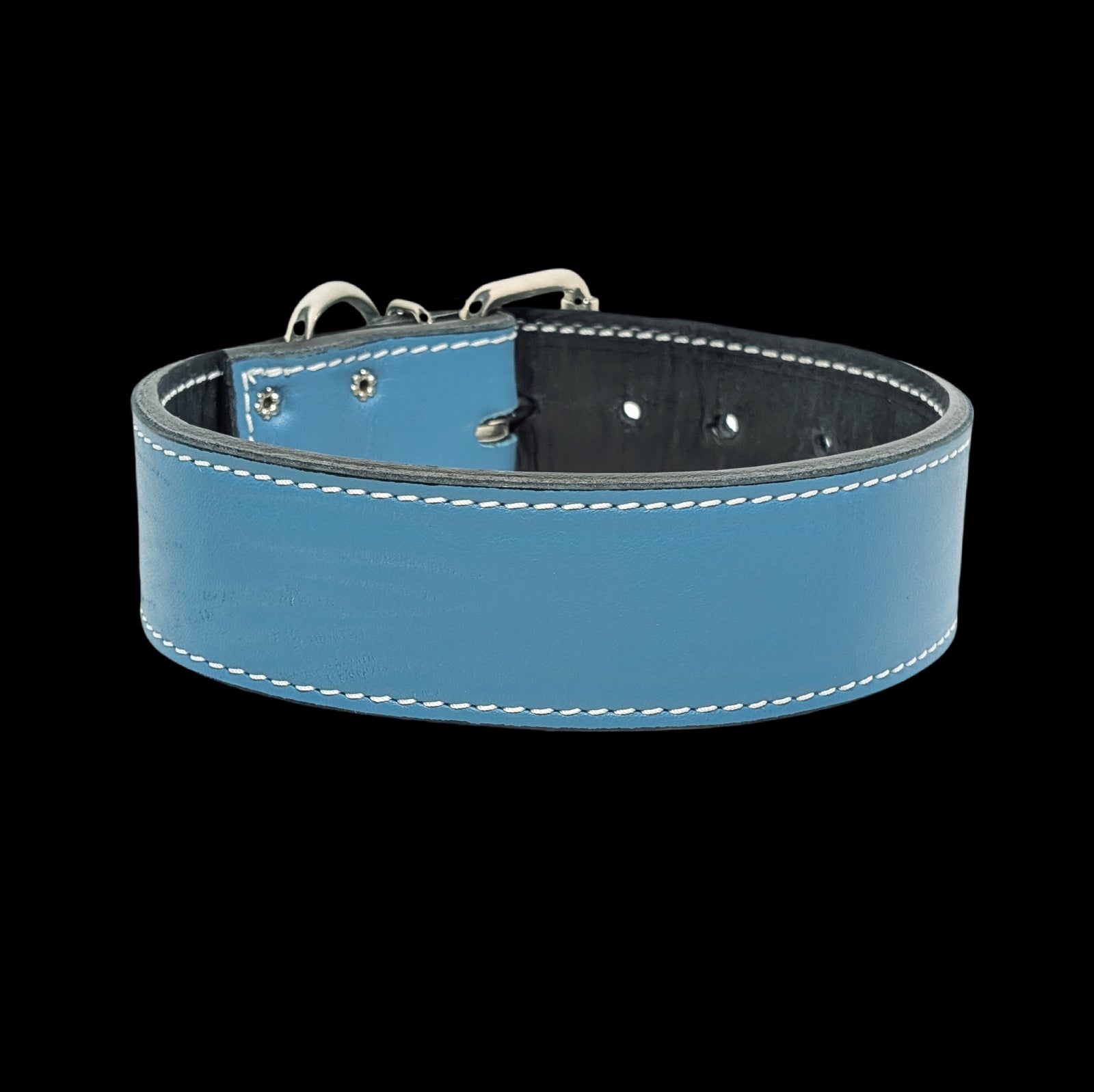 * 2" Wide Turquoise Full Grain Italian Leather Dog Collar 15.5" - 18.5" Neck – Overstock Special
