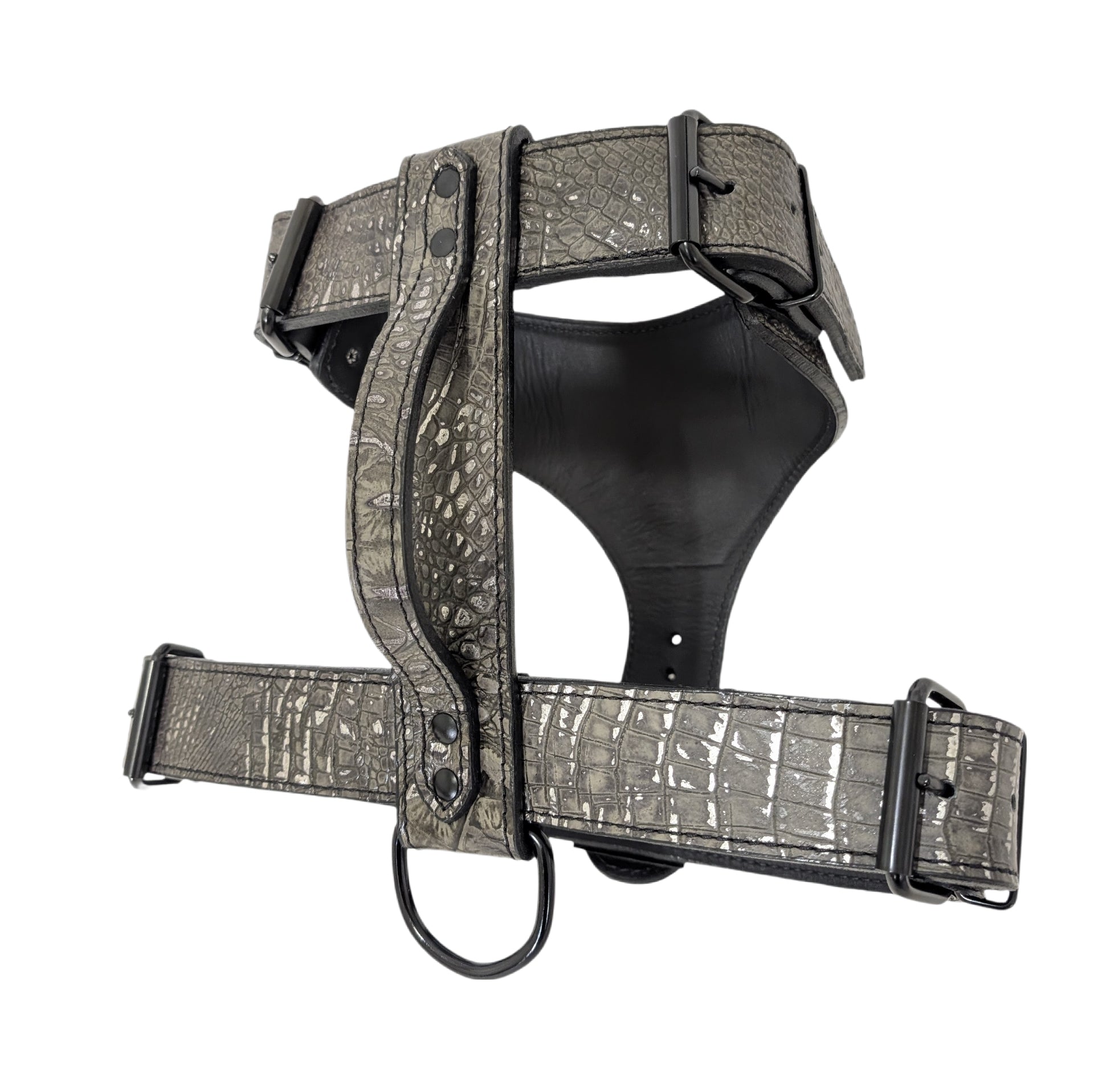 NH76 - Custom Made USA Military Leather Dog Harness – Personalized with Engraved Name Plate