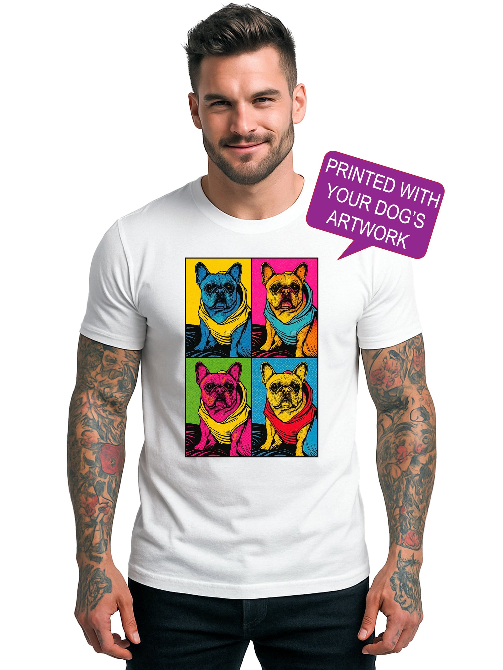 Custom Pop Art Dog Portrait T-Shirt | Personalized Pet Art