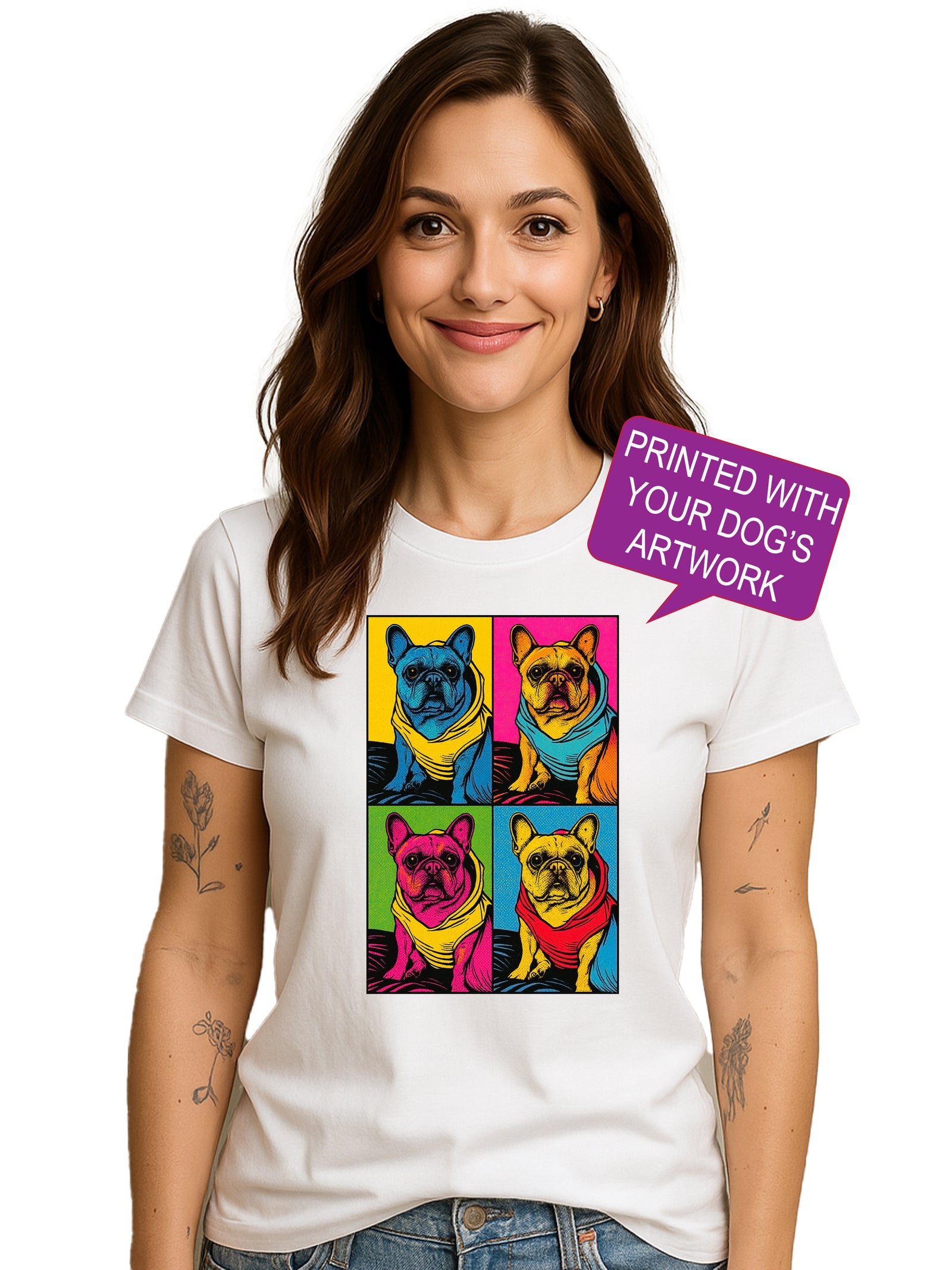 Custom Pop Art Dog Portrait T-Shirt | Personalized Pet Art