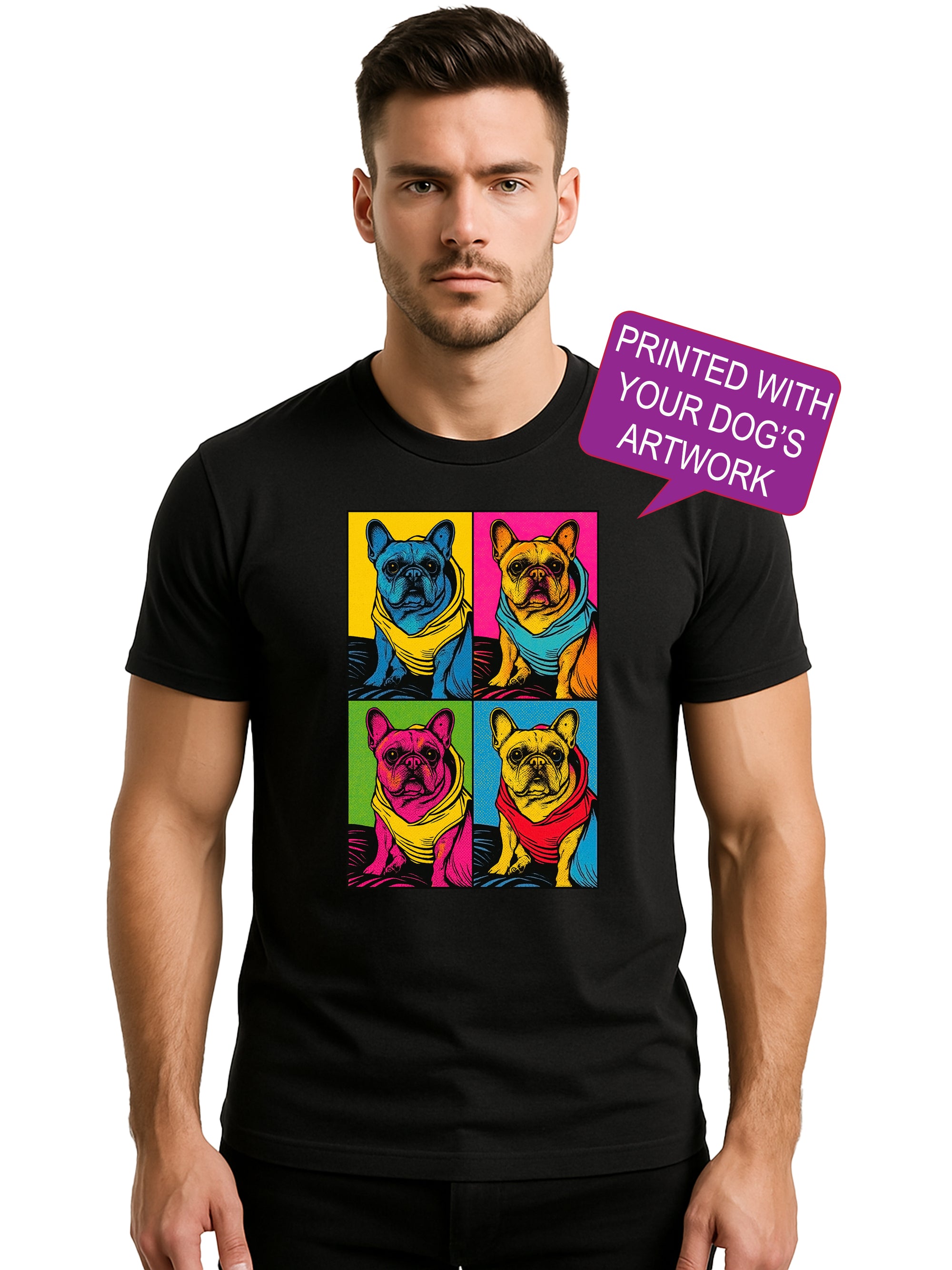 Custom Pop Art Dog Portrait T-Shirt | Personalized Pet Art