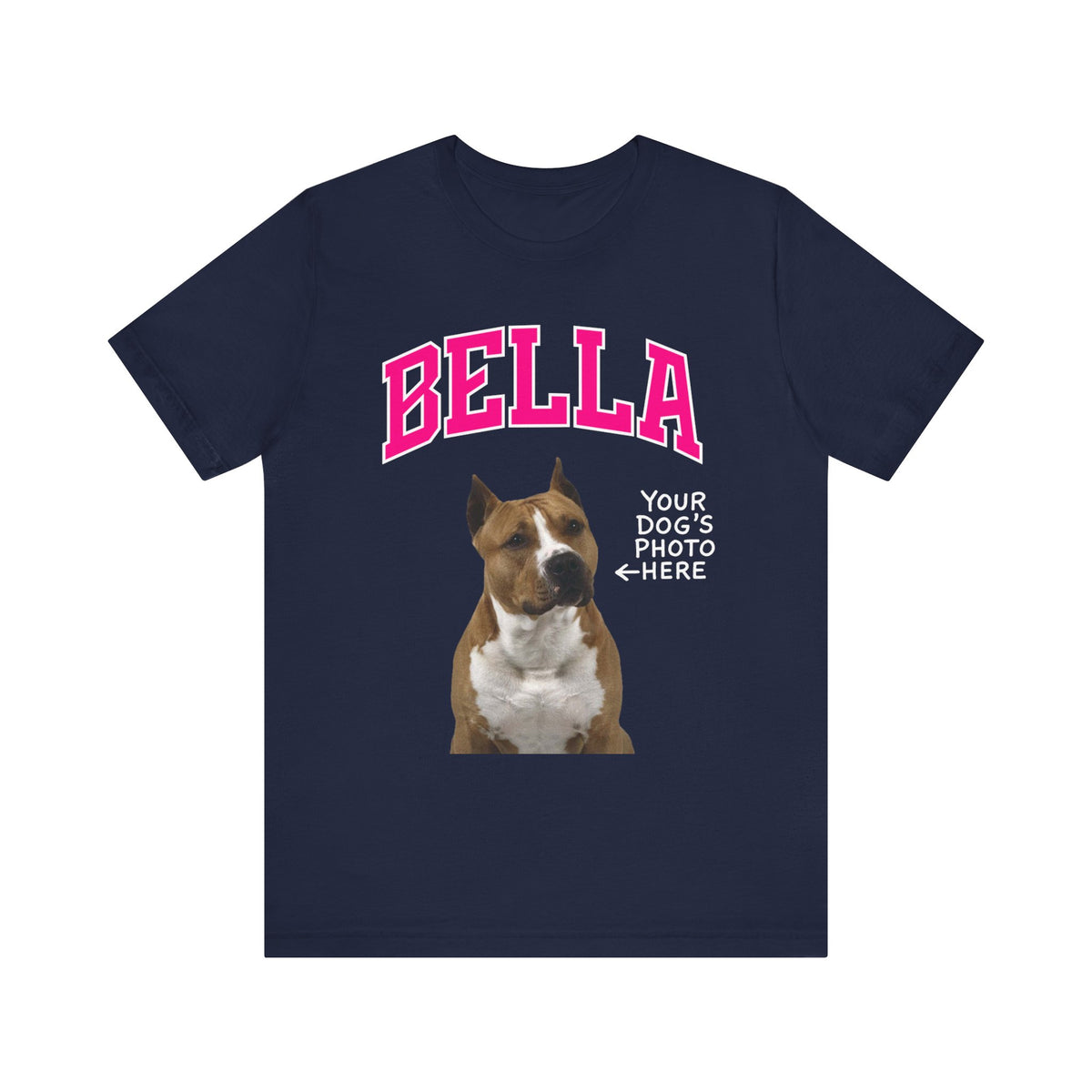 Custom Dog Photo + Name T-Shirt