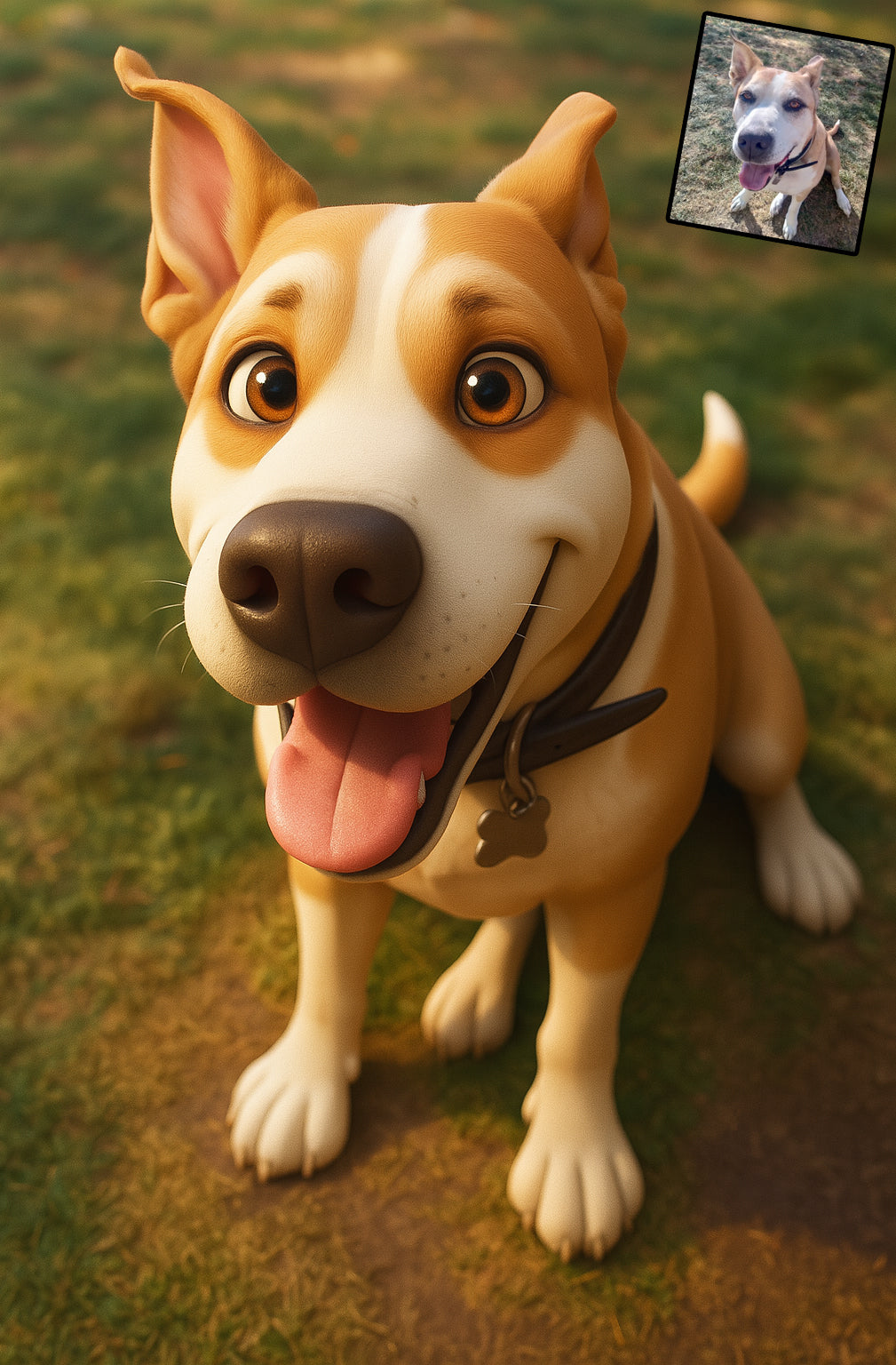 3D Cartoon My Dog – Custom Pet Portrait Design