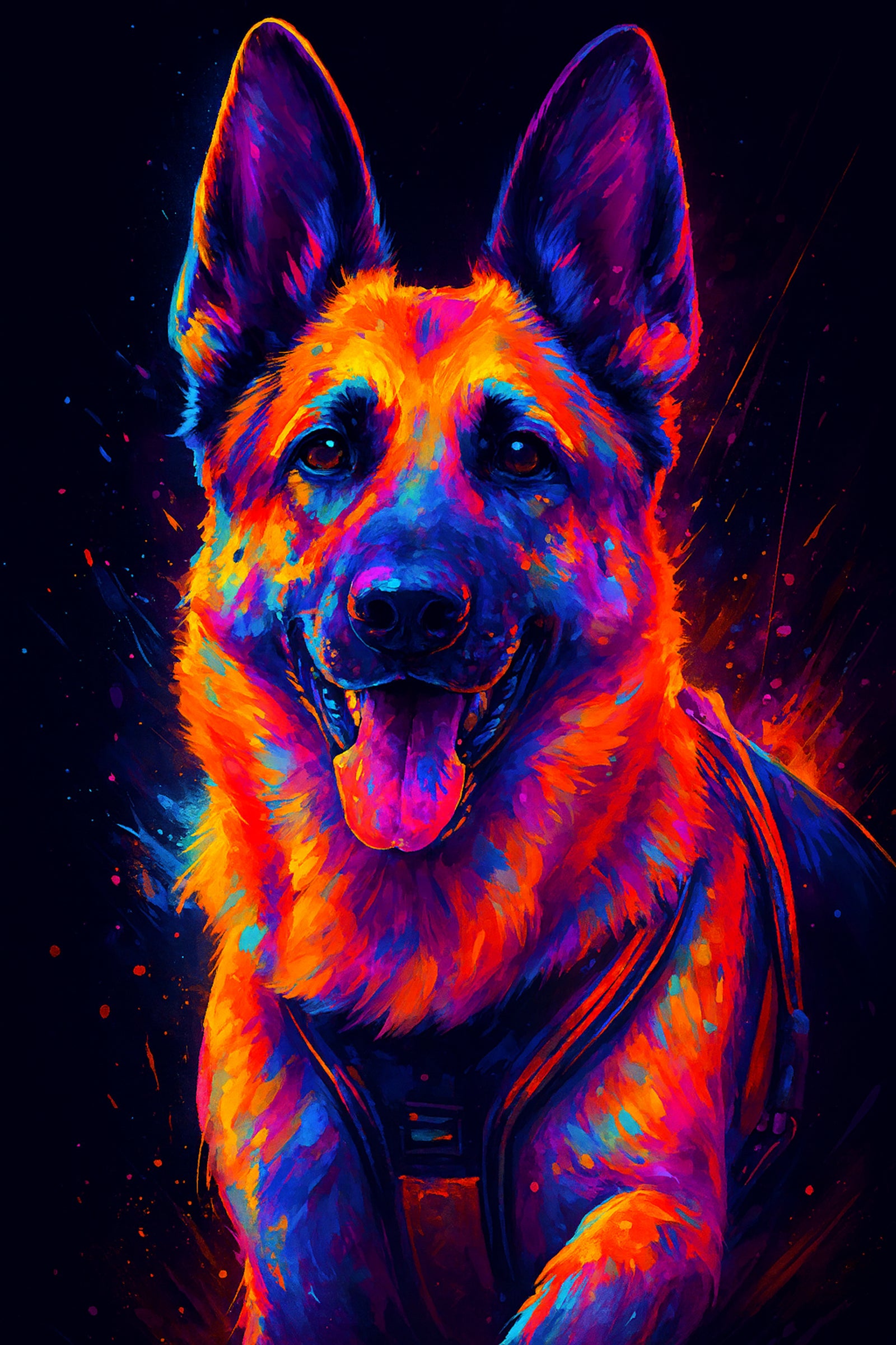 Custom Neon Pop Art Dog Portrait – Vibrant Digital Masterpiece