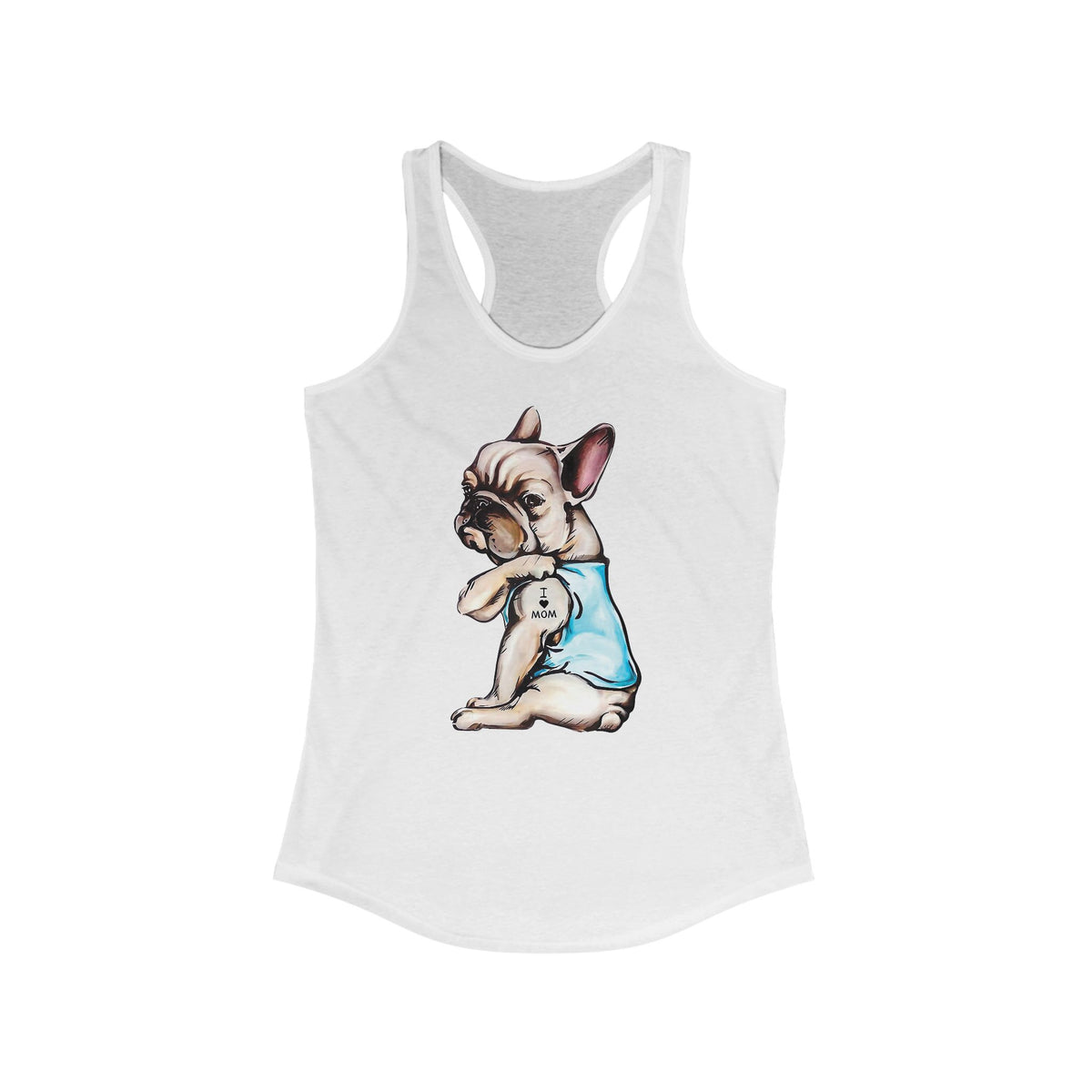French Bulldog  Mom Tattoo Women&#39;s Racerback Tank