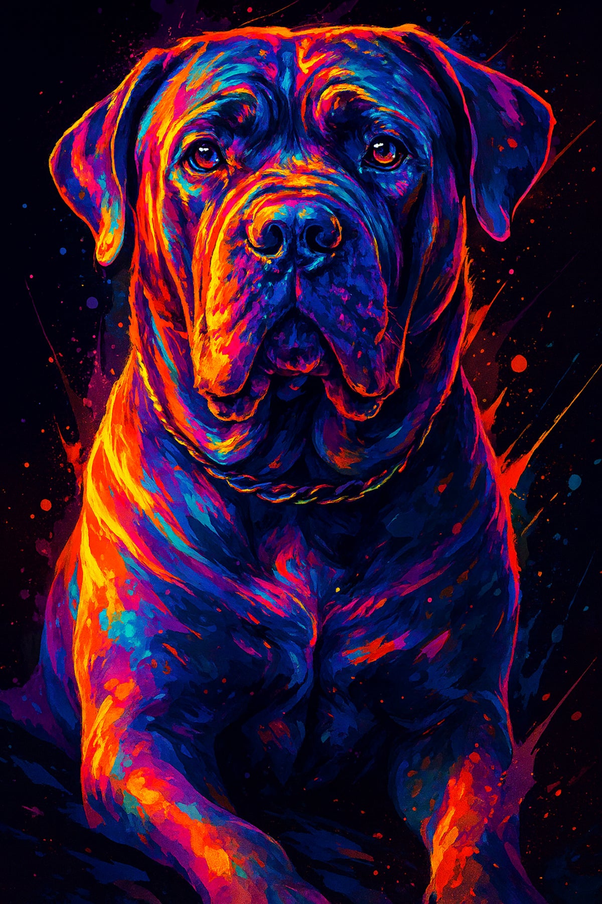 Custom Neon Pop Art Dog Portrait – Vibrant Digital Masterpiece